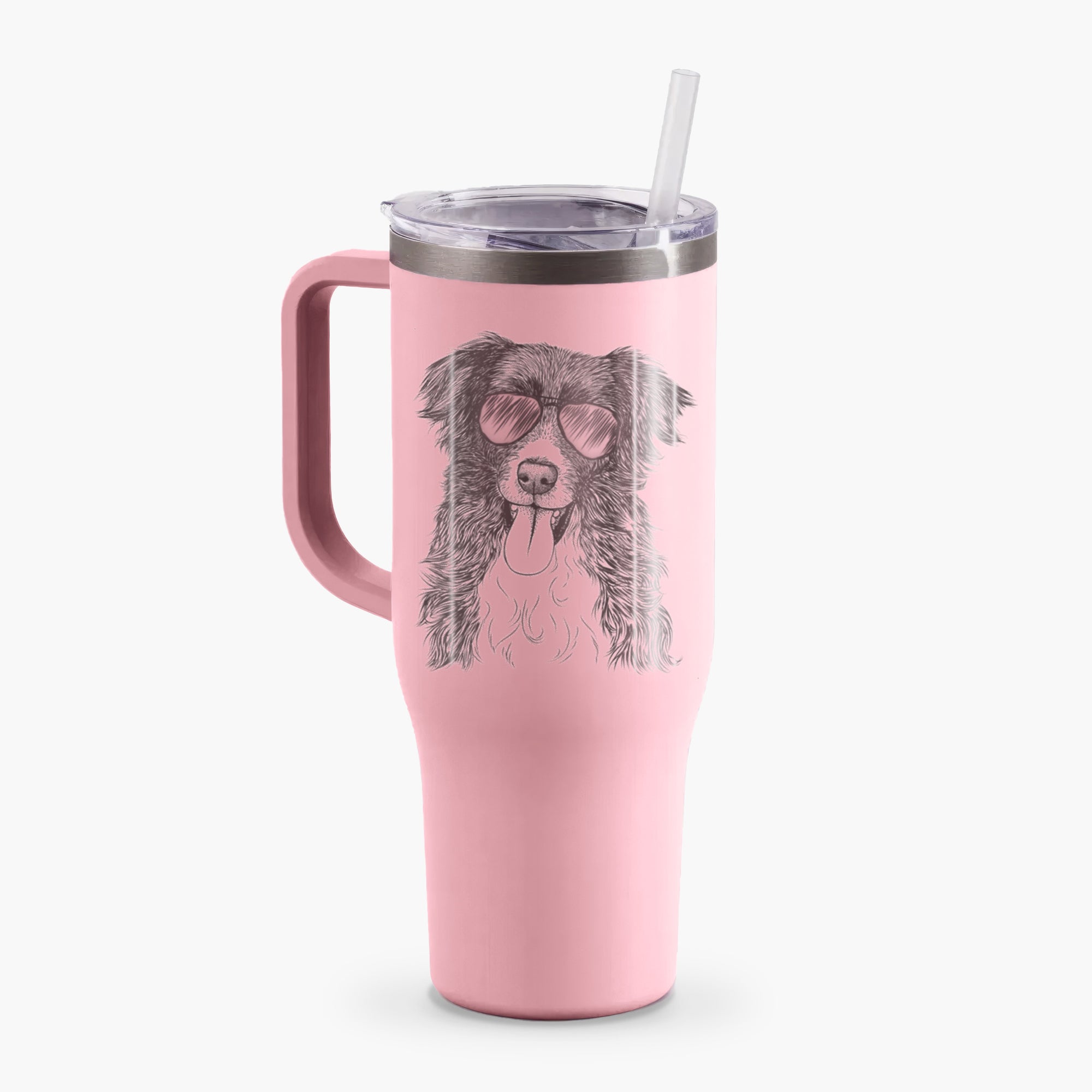 Indi the Border Collie - 40oz Tumbler with Handle