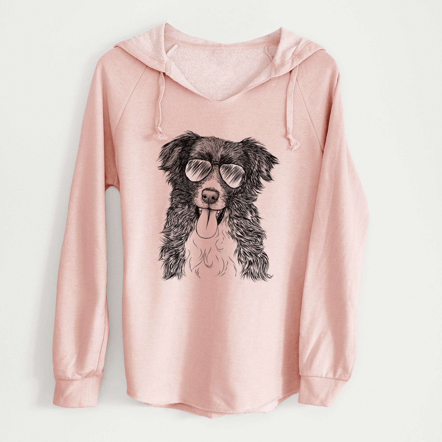 Aviator Indi the Border Collie - Cali Wave Hooded Sweatshirt