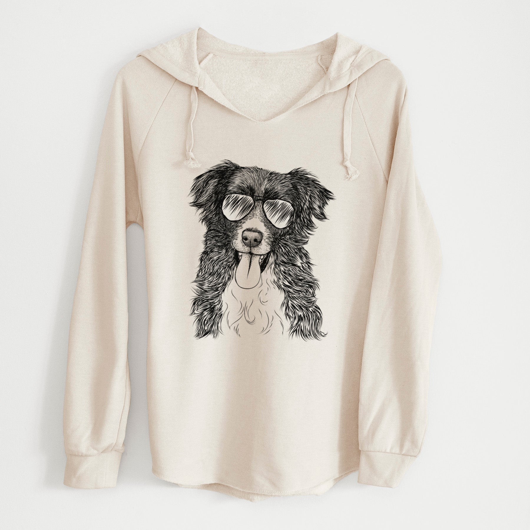 Aviator Indi the Border Collie - Cali Wave Hooded Sweatshirt