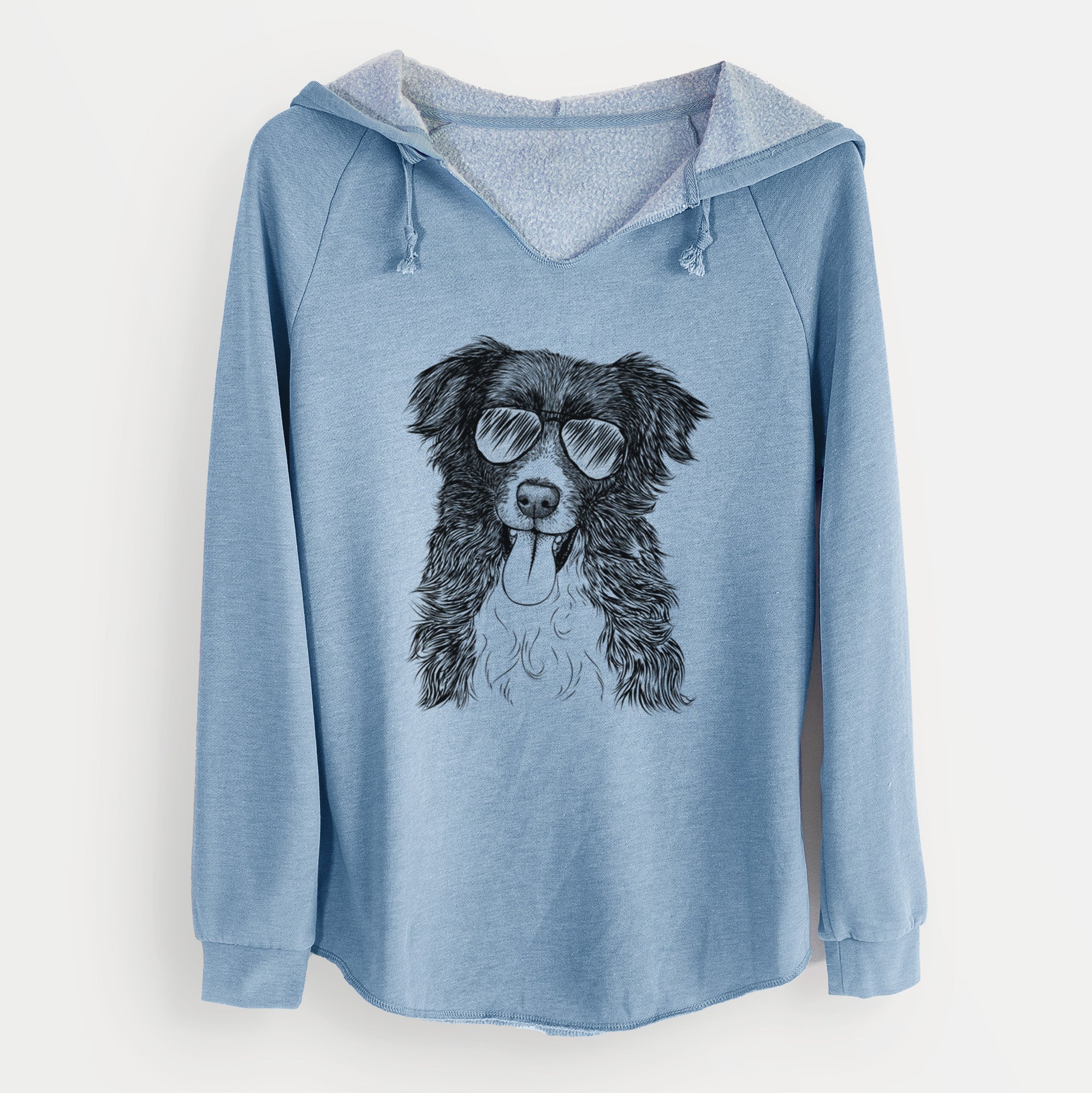 Aviator Indi the Border Collie - Cali Wave Hooded Sweatshirt