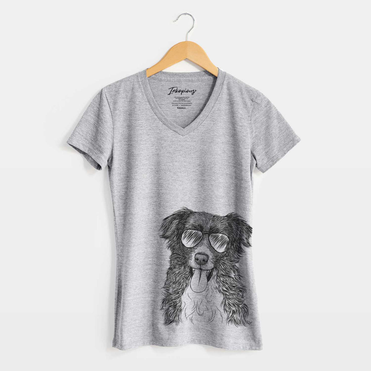 Aviator Indi the Border Collie - Women&#39;s V-neck Shirt