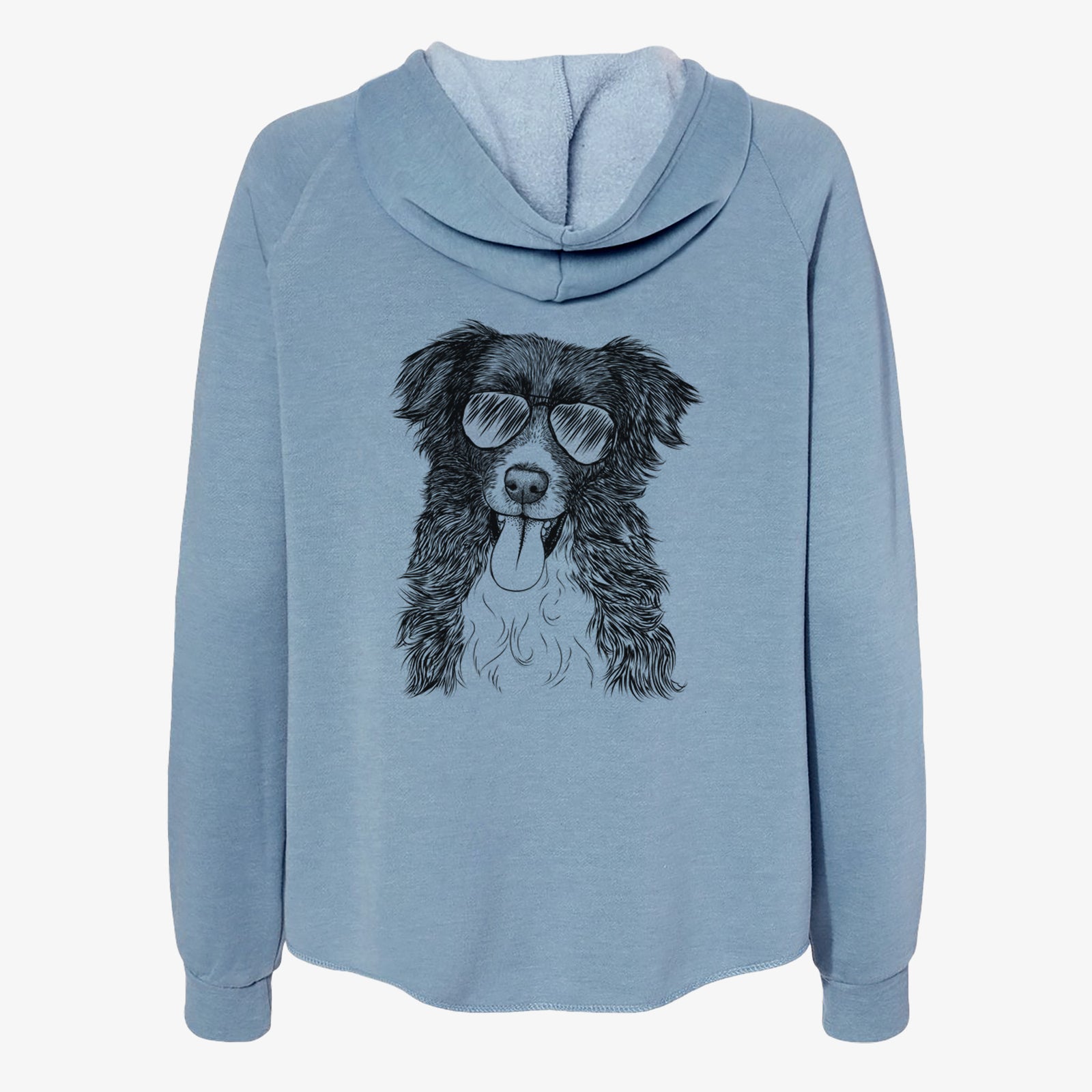 Indi the Border Collie - Women's Cali Wave Zip-Up Sweatshirt