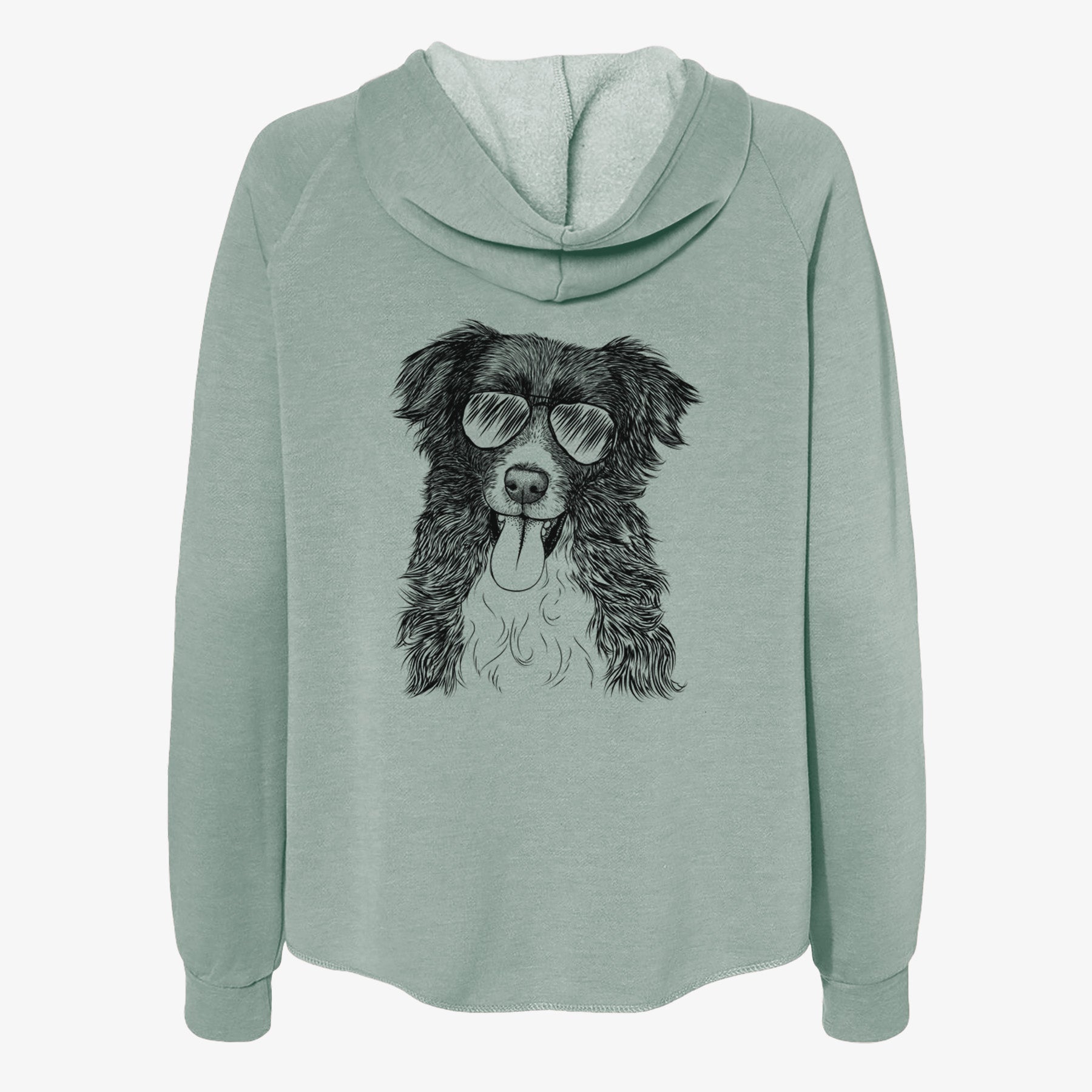 Indi the Border Collie - Women's Cali Wave Zip-Up Sweatshirt