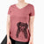 Aviator Indi the Border Collie - Women's V-neck Shirt