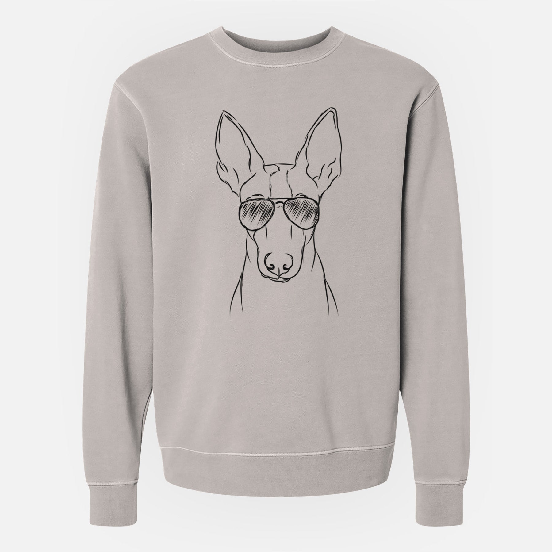 Aviator Indy the Ibizan Hound - Unisex Pigment Dyed Crew Sweatshirt