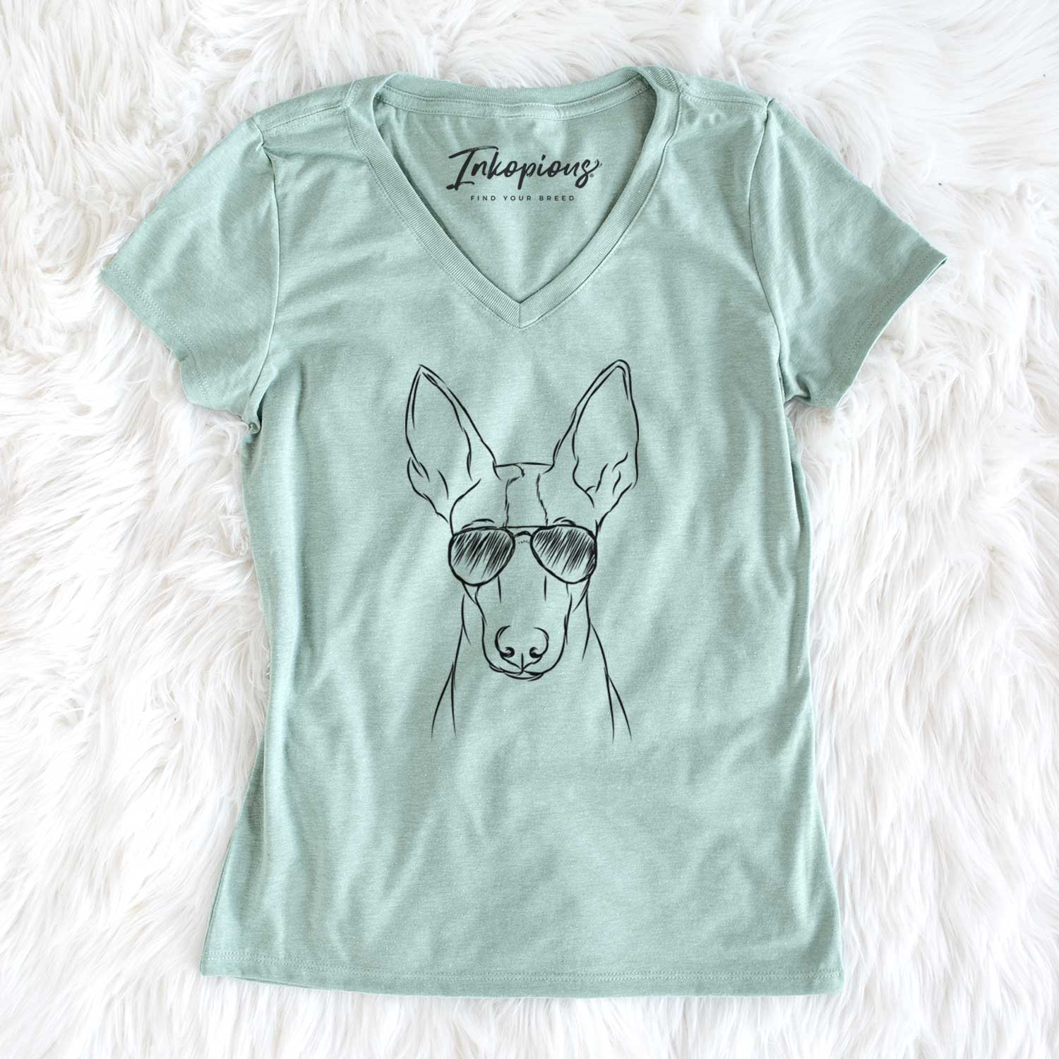 Aviator Indy the Ibizan Hound - Women's V-neck Shirt