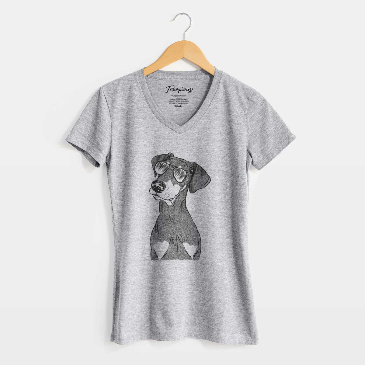 Aviator Iroh the Doberman Pinscher - Women's V-neck Shirt