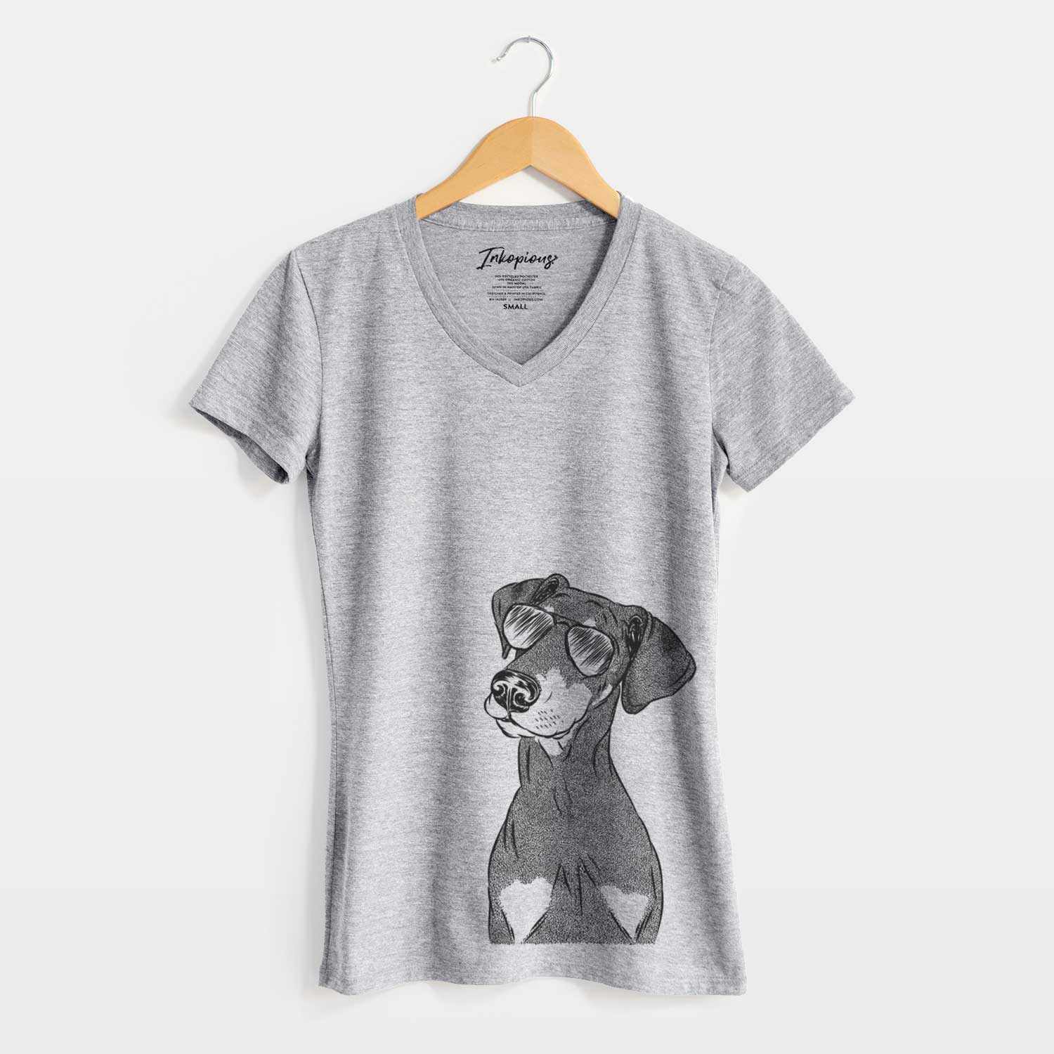 Aviator Iroh the Doberman Pinscher - Women's V-neck Shirt
