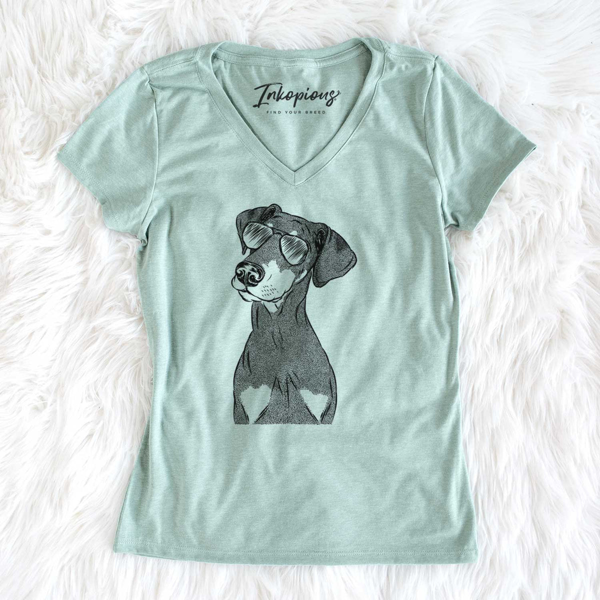Aviator Iroh the Doberman Pinscher - Women's V-neck Shirt