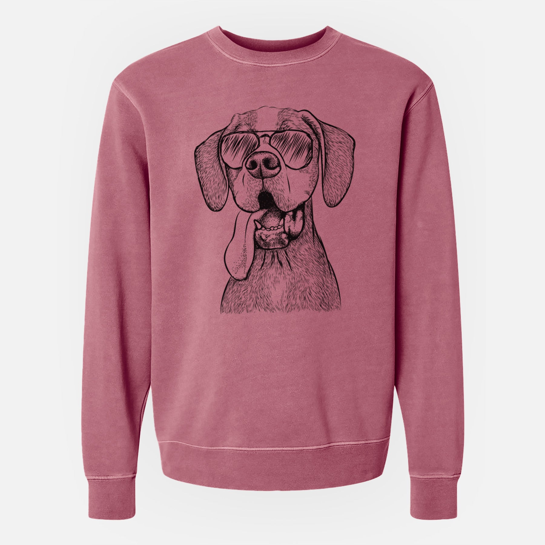 Aviator Irwin the English Pointer - Unisex Pigment Dyed Crew Sweatshirt