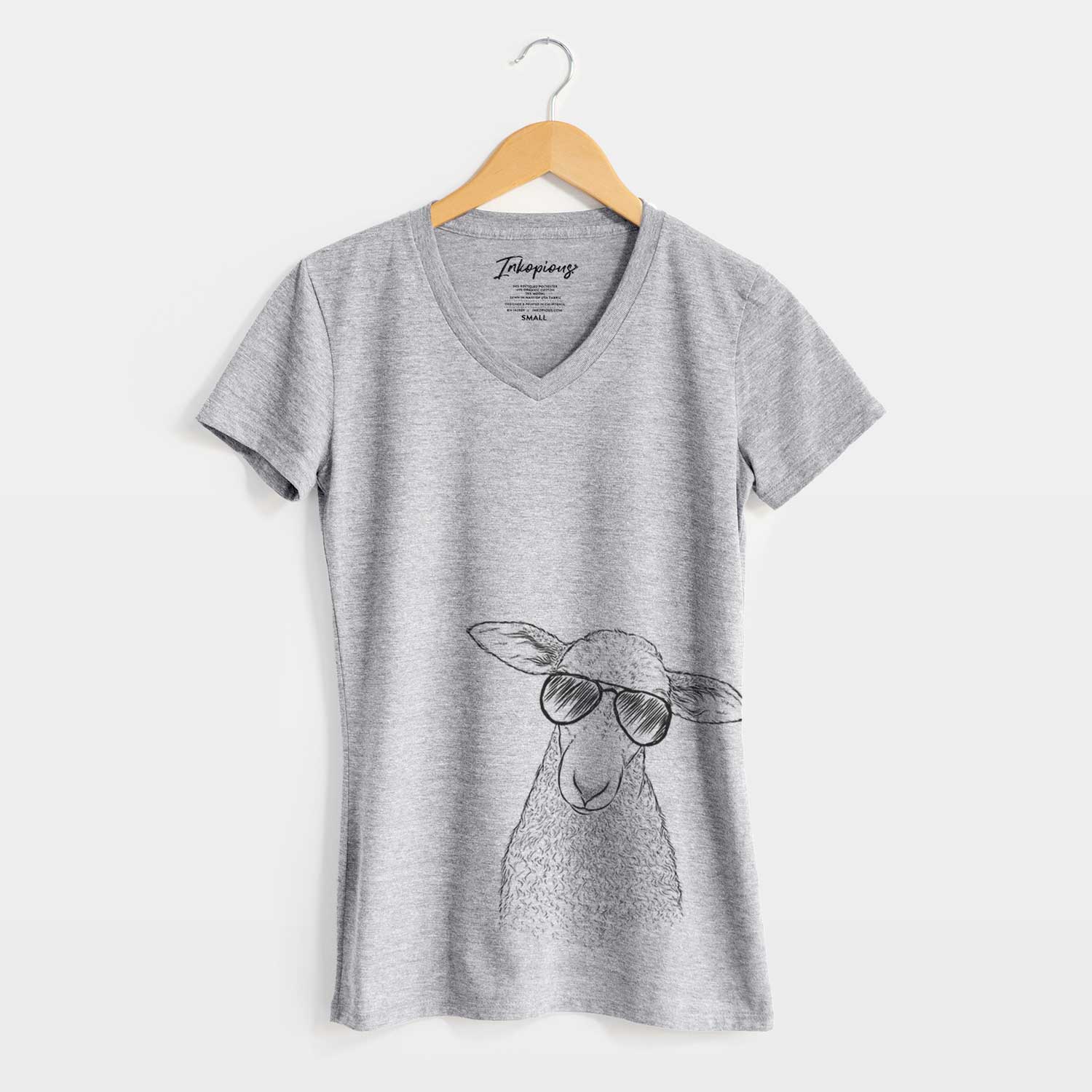 Aviator Ivy the Lamb - Women's V-neck Shirt