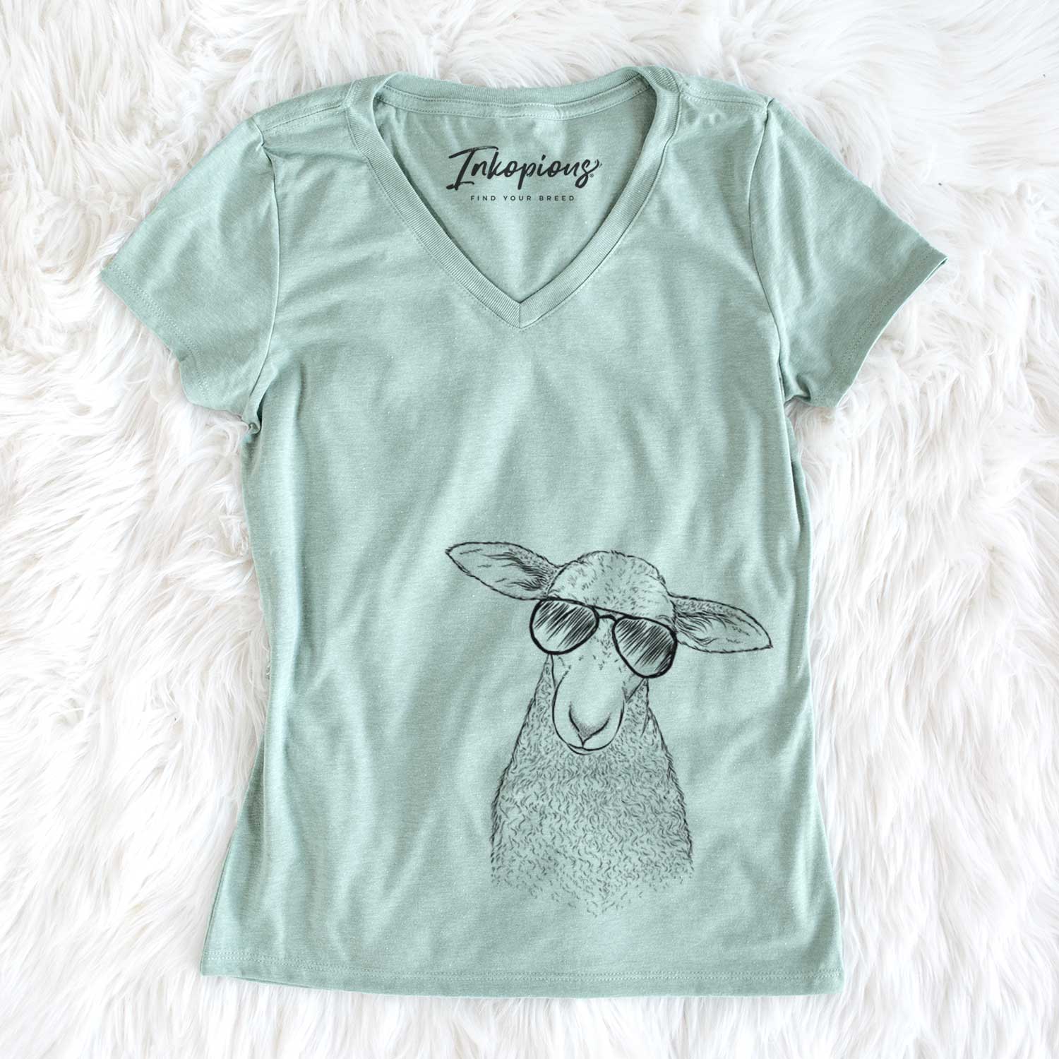 Aviator Ivy the Lamb - Women's V-neck Shirt