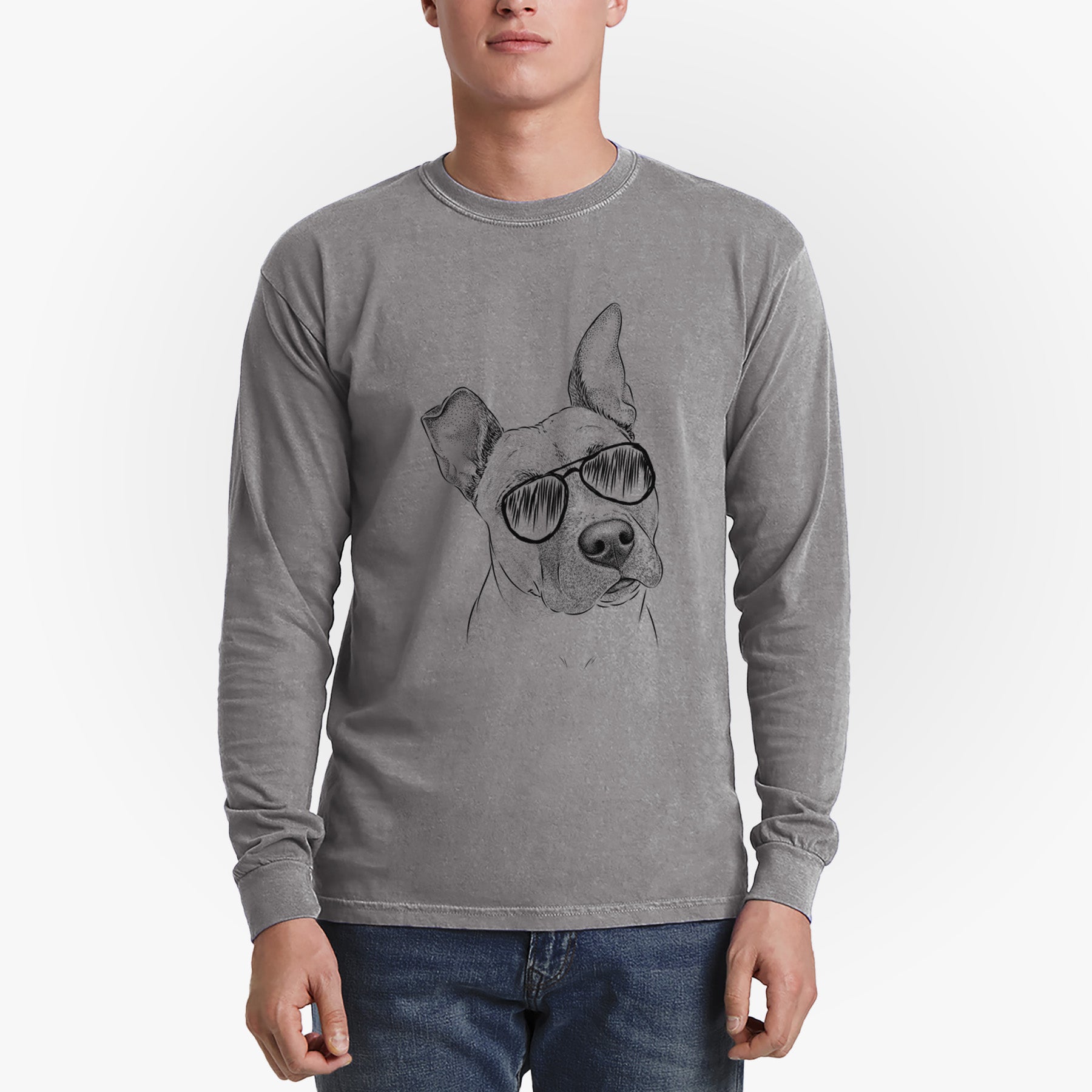 Aviators Ivy the Pitbull Mix - Heavyweight 100% Cotton Long Sleeve