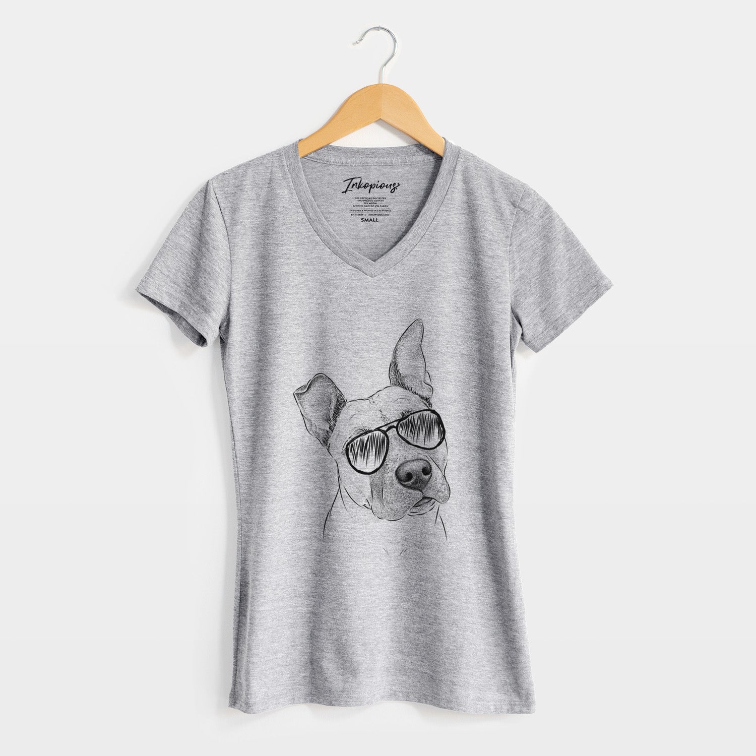 Aviator Ivy the Pitbull Mix - Women's V-neck Shirt