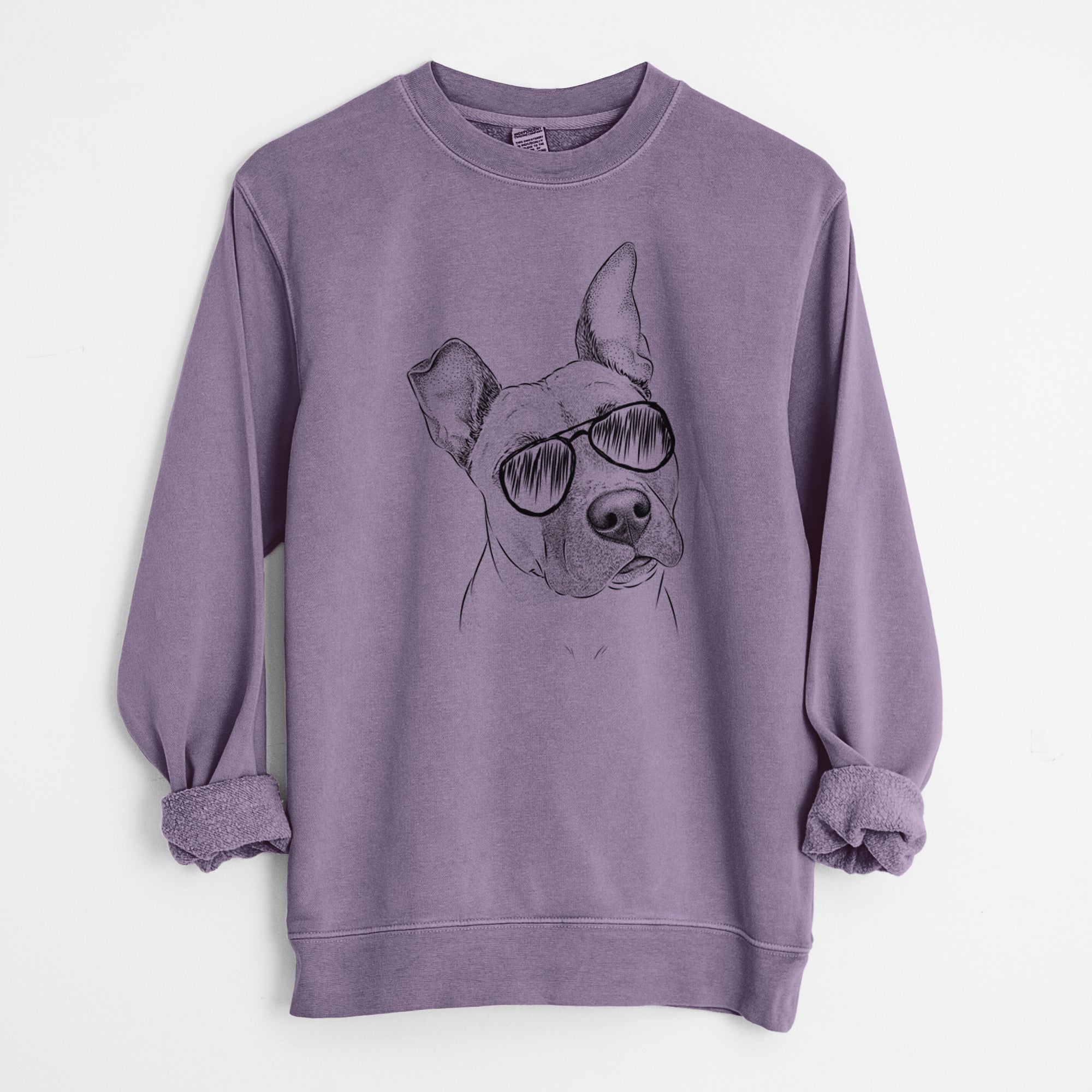 Aviator Ivy the Pitbull Mix - Unisex Pigment Dyed Crew Sweatshirt