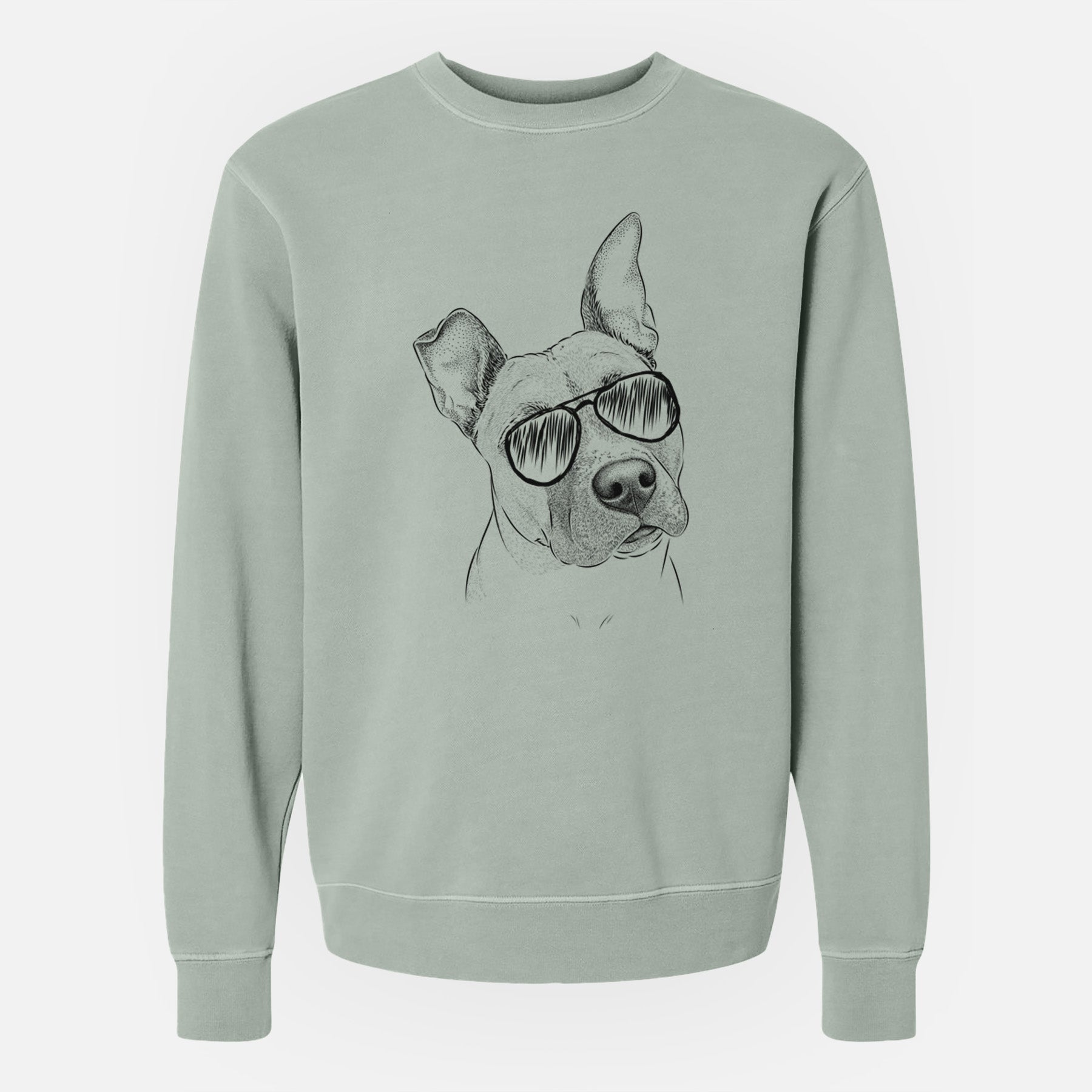 Aviator Ivy the Pitbull Mix - Unisex Pigment Dyed Crew Sweatshirt