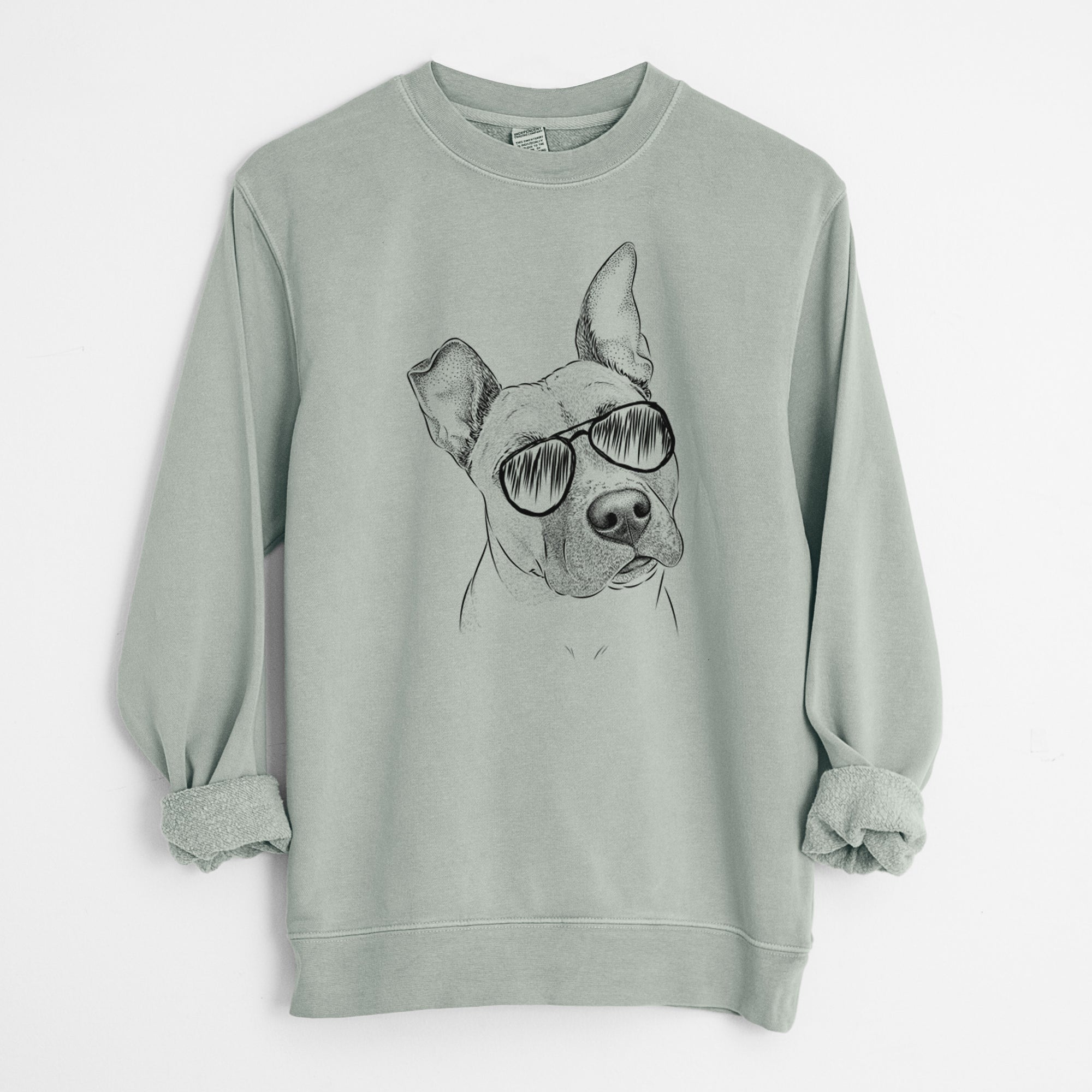 Aviator Ivy the Pitbull Mix - Unisex Pigment Dyed Crew Sweatshirt