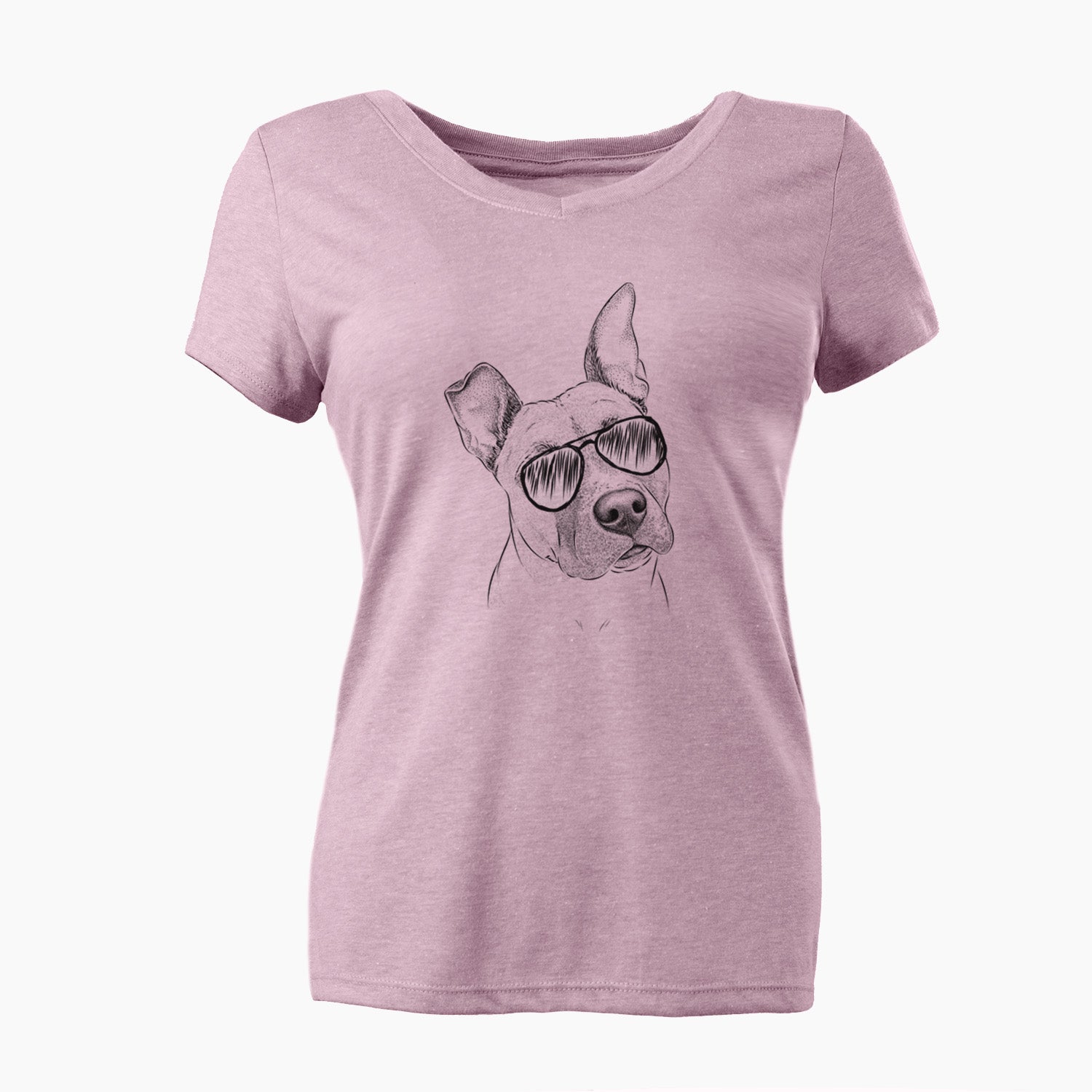 Aviator Ivy the Pitbull Mix - Women's V-neck Shirt