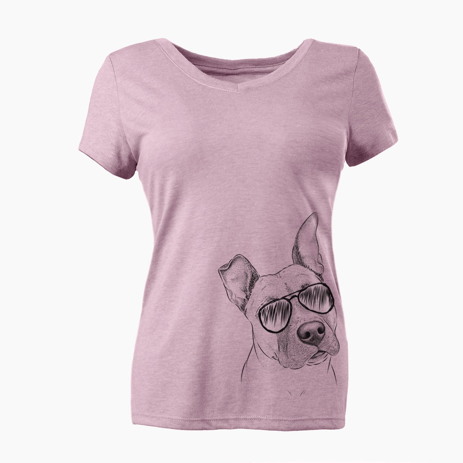 Aviator Ivy the Pitbull Mix - Women's V-neck Shirt