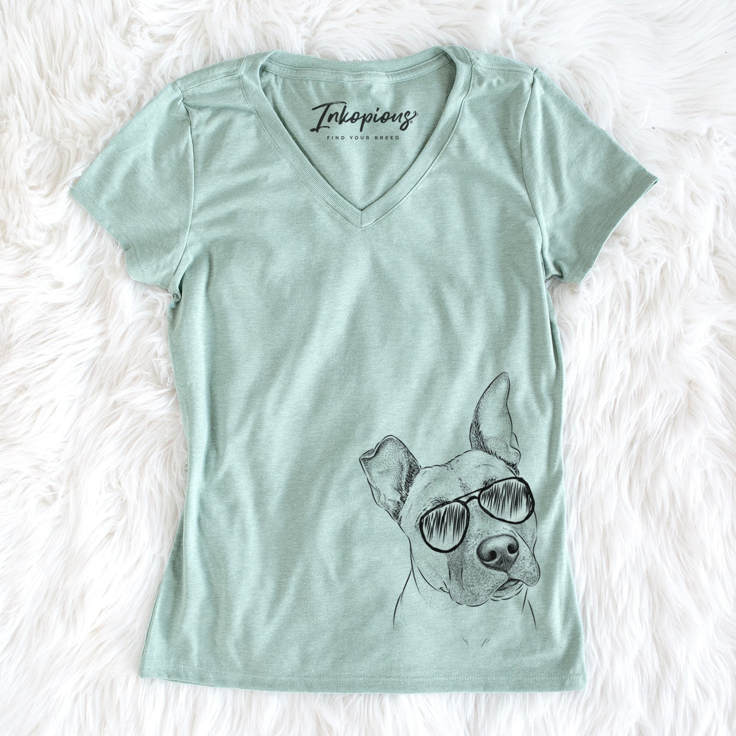 Aviator Ivy the Pitbull Mix - Women's V-neck Shirt