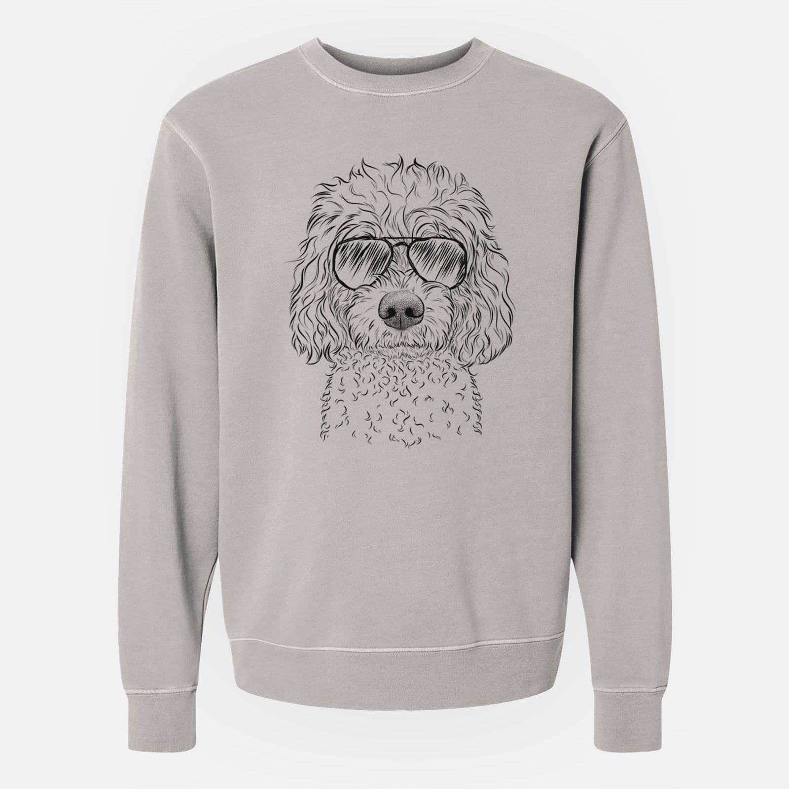 Aviator Izzie the Cavachon - Unisex Pigment Dyed Crew Sweatshirt