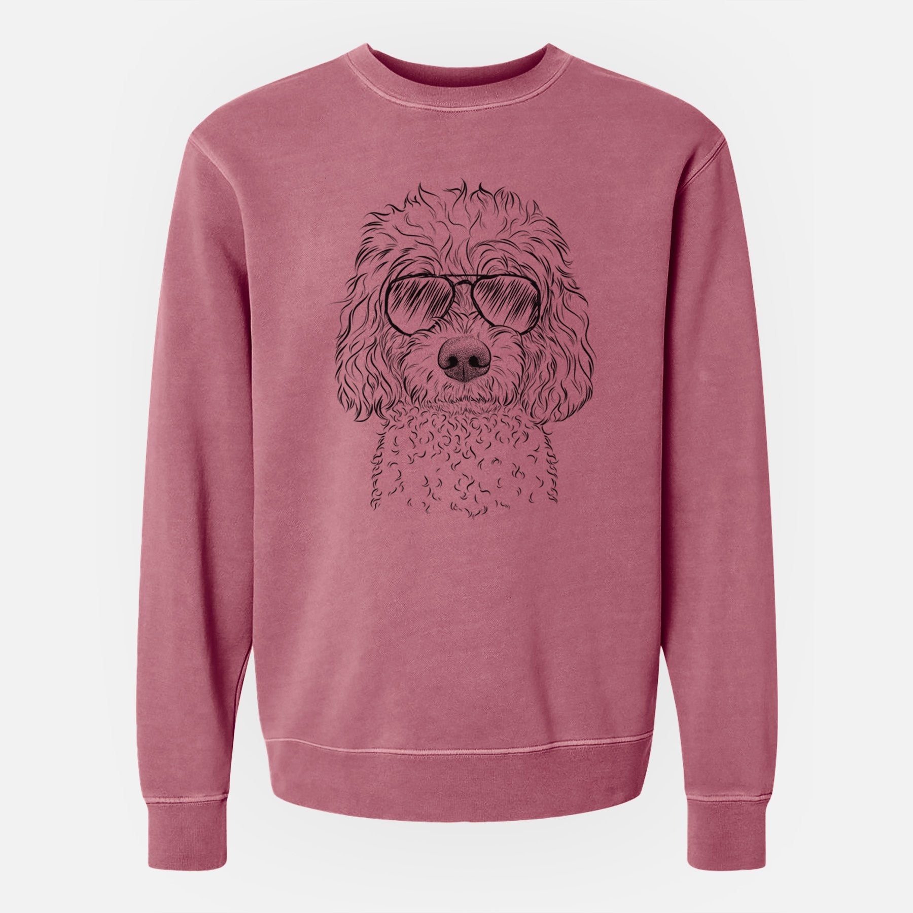 Aviator Izzie the Cavachon - Unisex Pigment Dyed Crew Sweatshirt