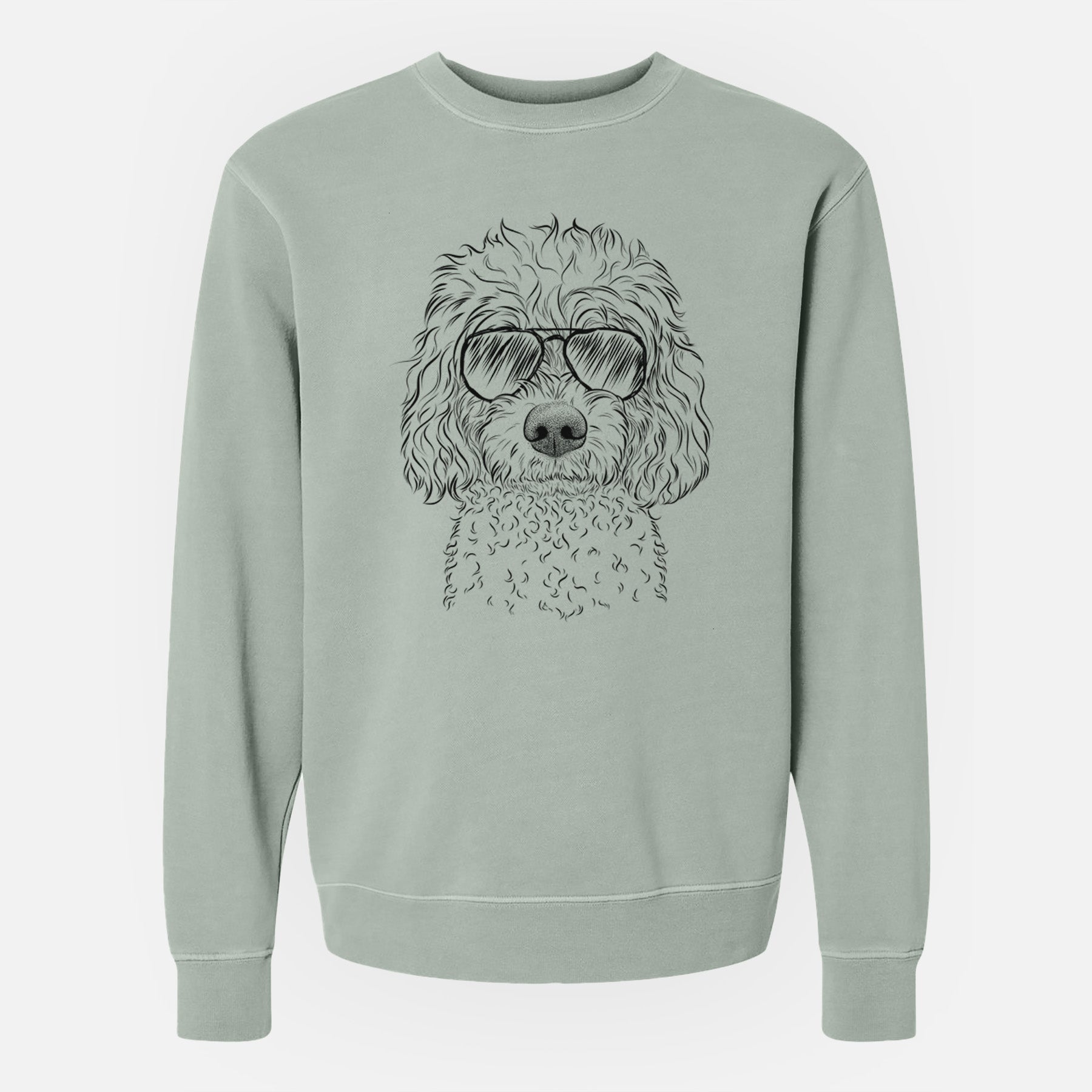 Aviator Izzie the Cavachon - Unisex Pigment Dyed Crew Sweatshirt