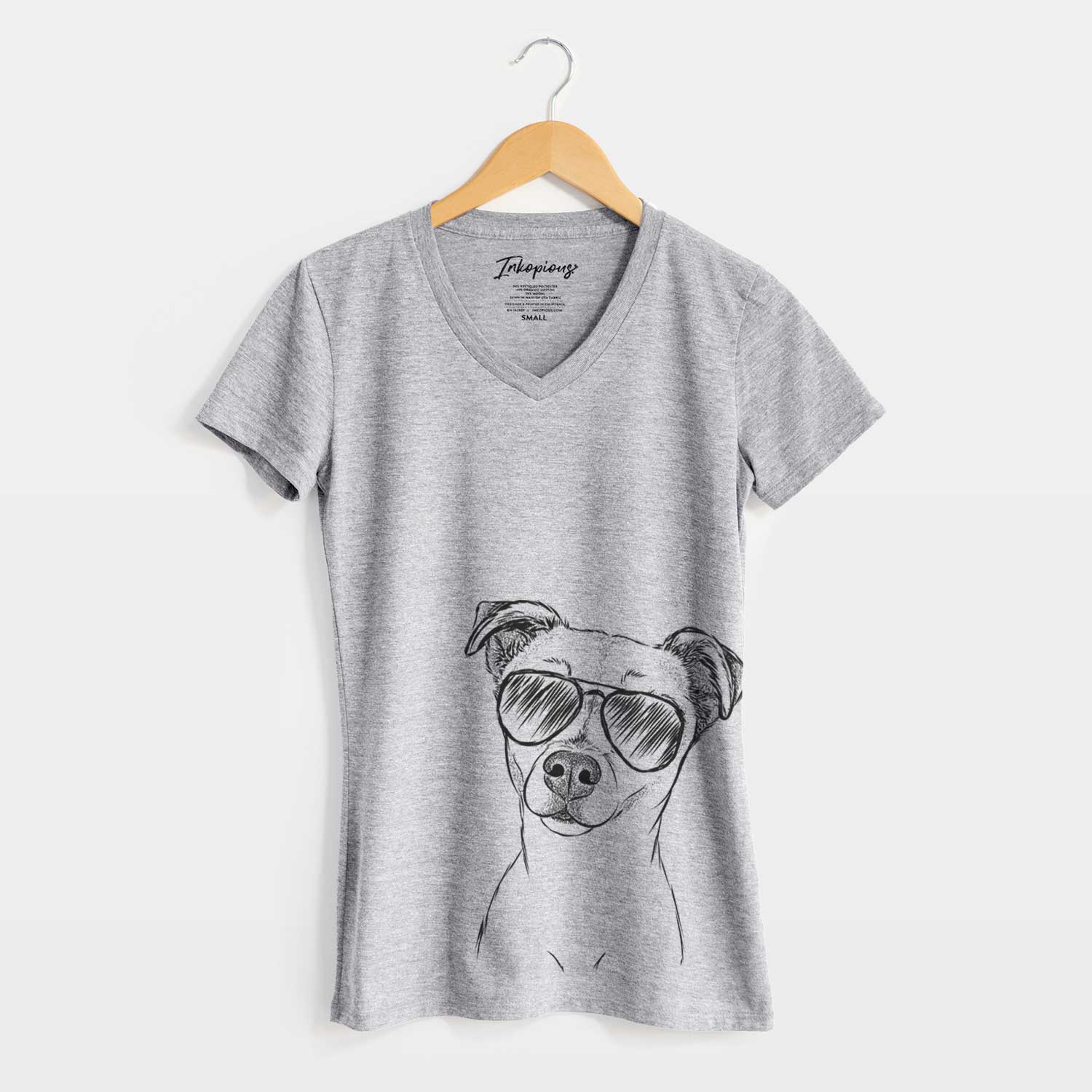 Aviator Izzy the Chiweenie - Women's V-neck Shirt
