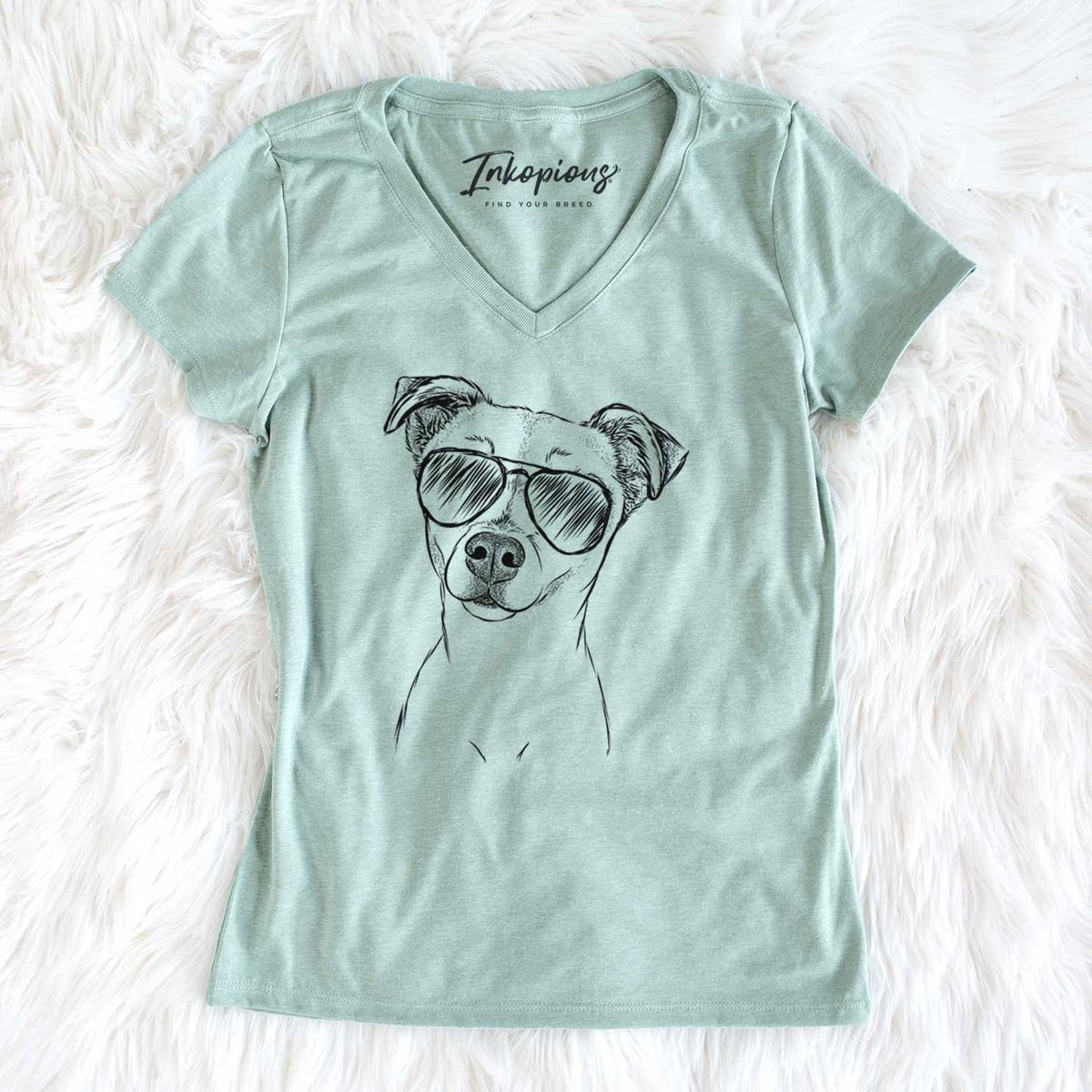 Aviator Izzy the Chiweenie - Women's V-neck Shirt