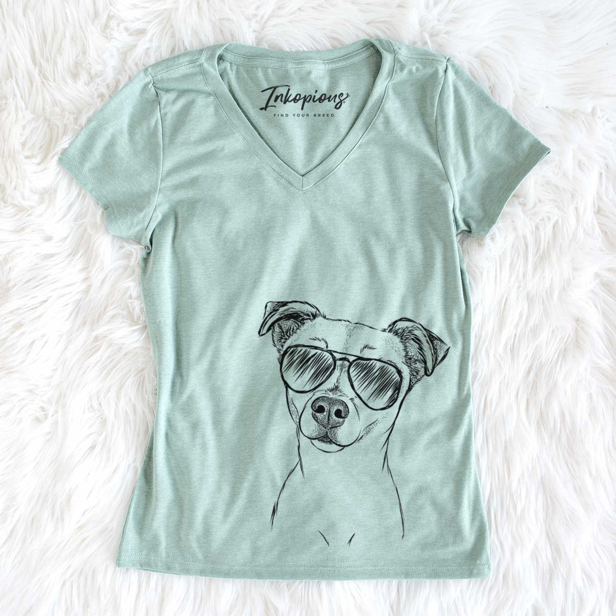 Aviator Izzy the Chiweenie - Women's V-neck Shirt