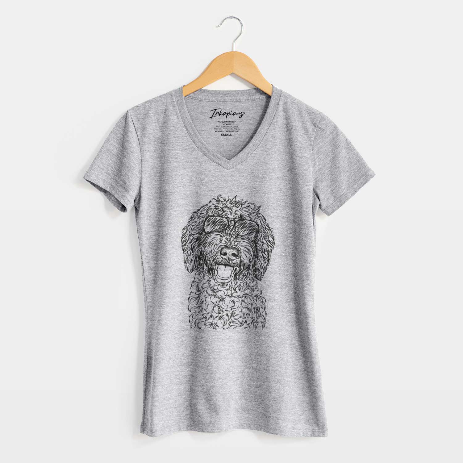 Aviator Jack the Chocolate Labradoodle - Women's V-neck Shirt