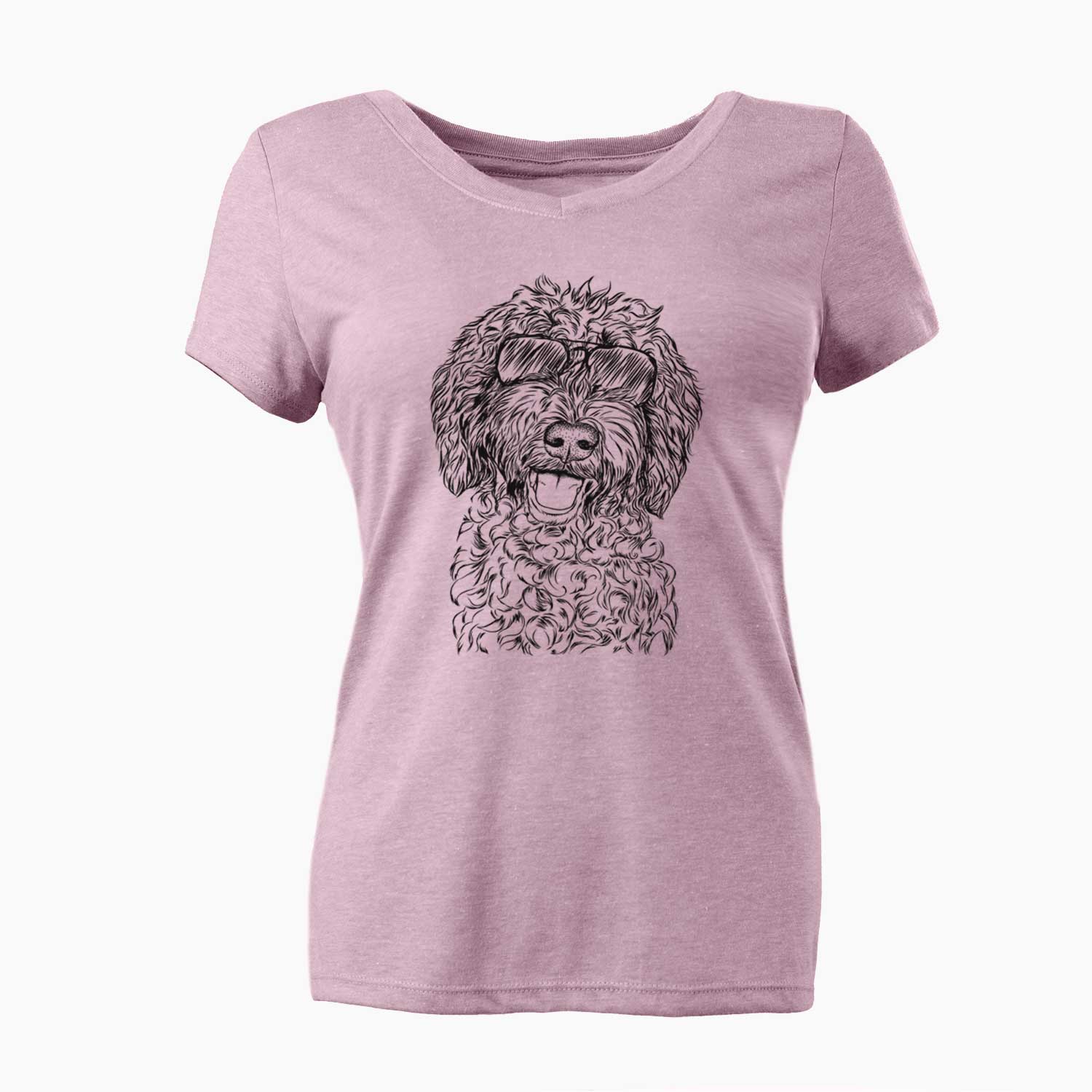 Aviator Jack the Chocolate Labradoodle - Women's V-neck Shirt