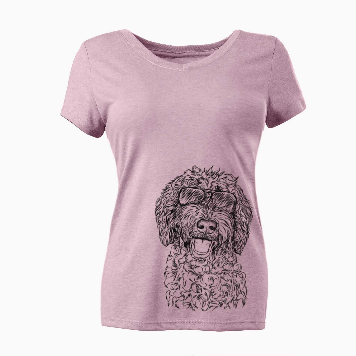 Aviator Jack the Chocolate Labradoodle - Women's V-neck Shirt