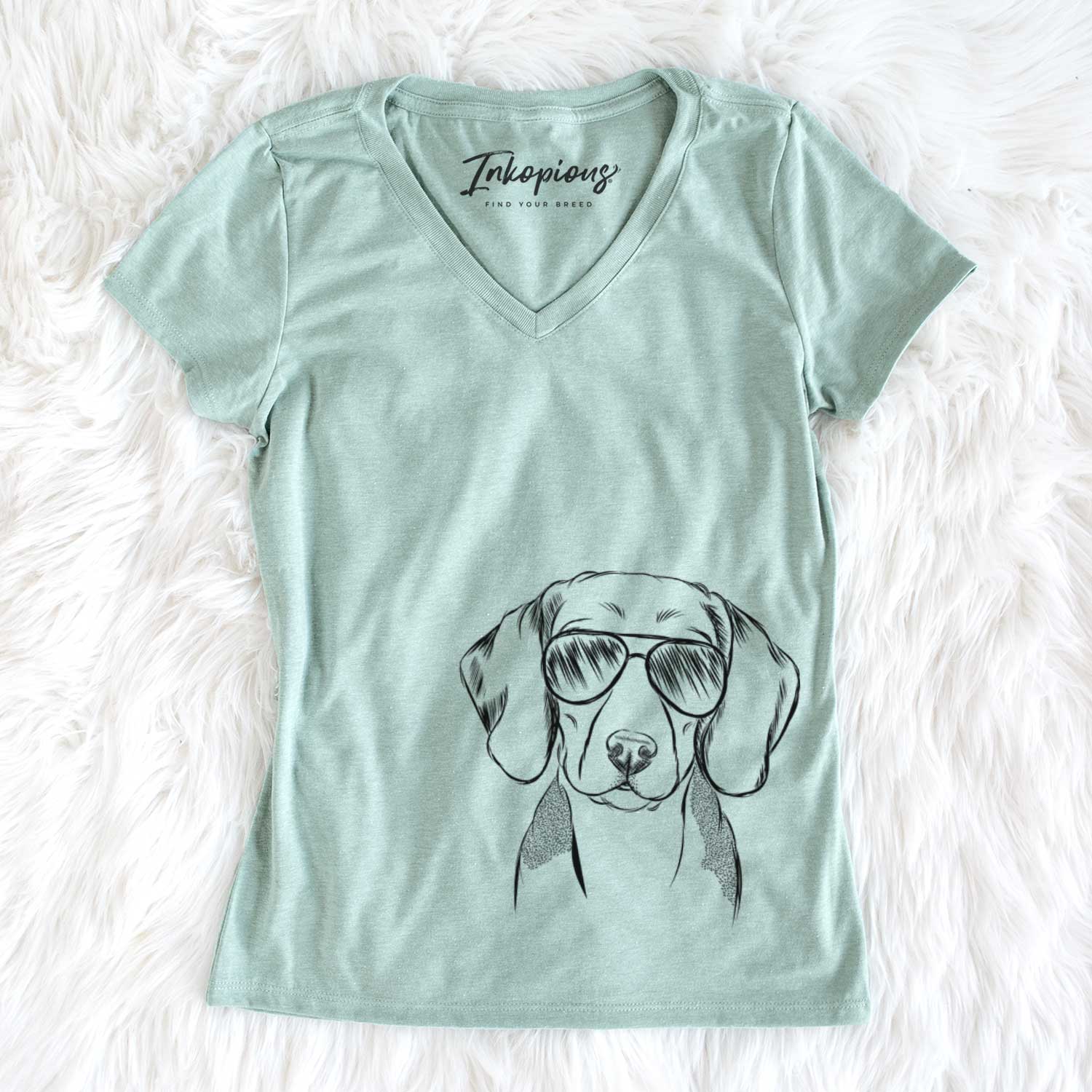 Jake the Beagle - Women's V-neck Shirt