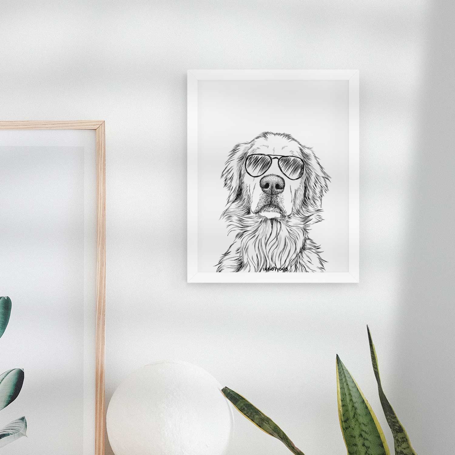 Jakearoni the Golden Retriever Art Print