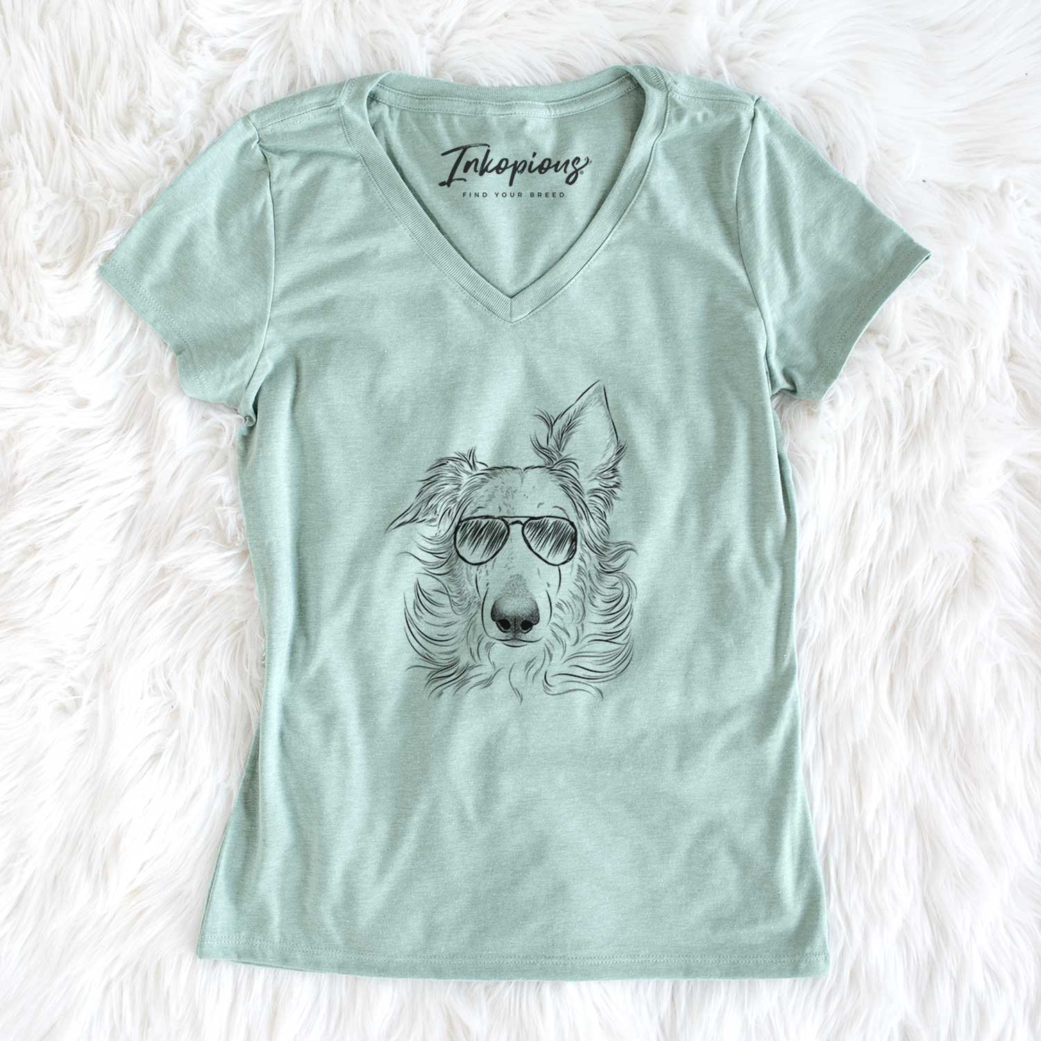 Aviator Jasha the Borzoi - Women's V-neck Shirt