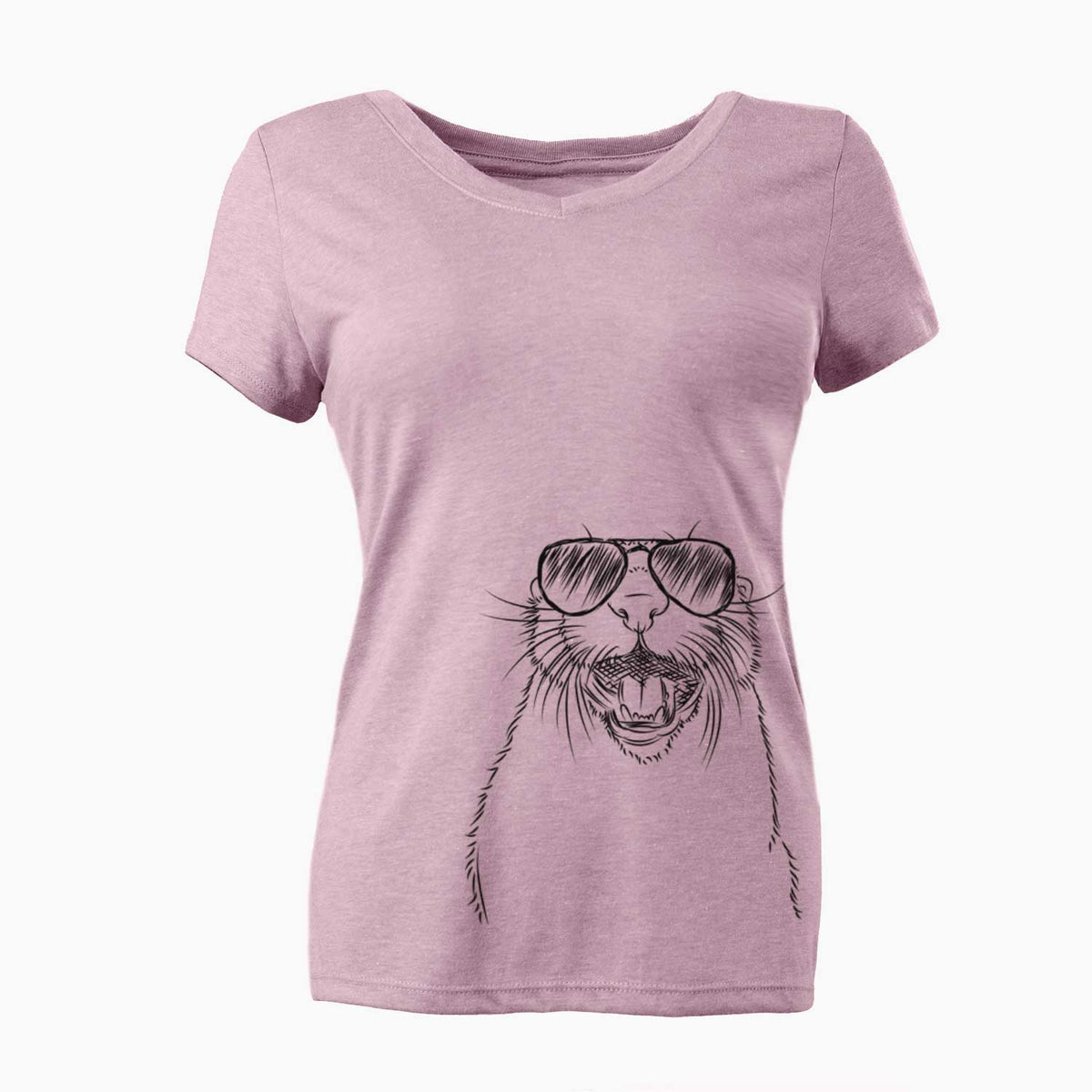 Aviator Jasper the River Otter - Women's V-neck Shirt