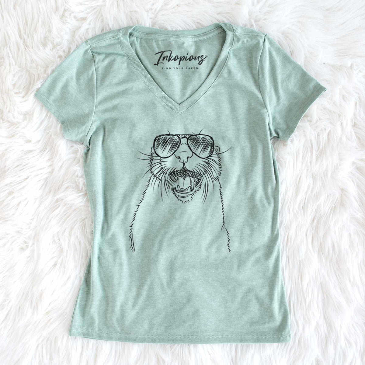 Aviator Jasper the River Otter - Women's V-neck Shirt