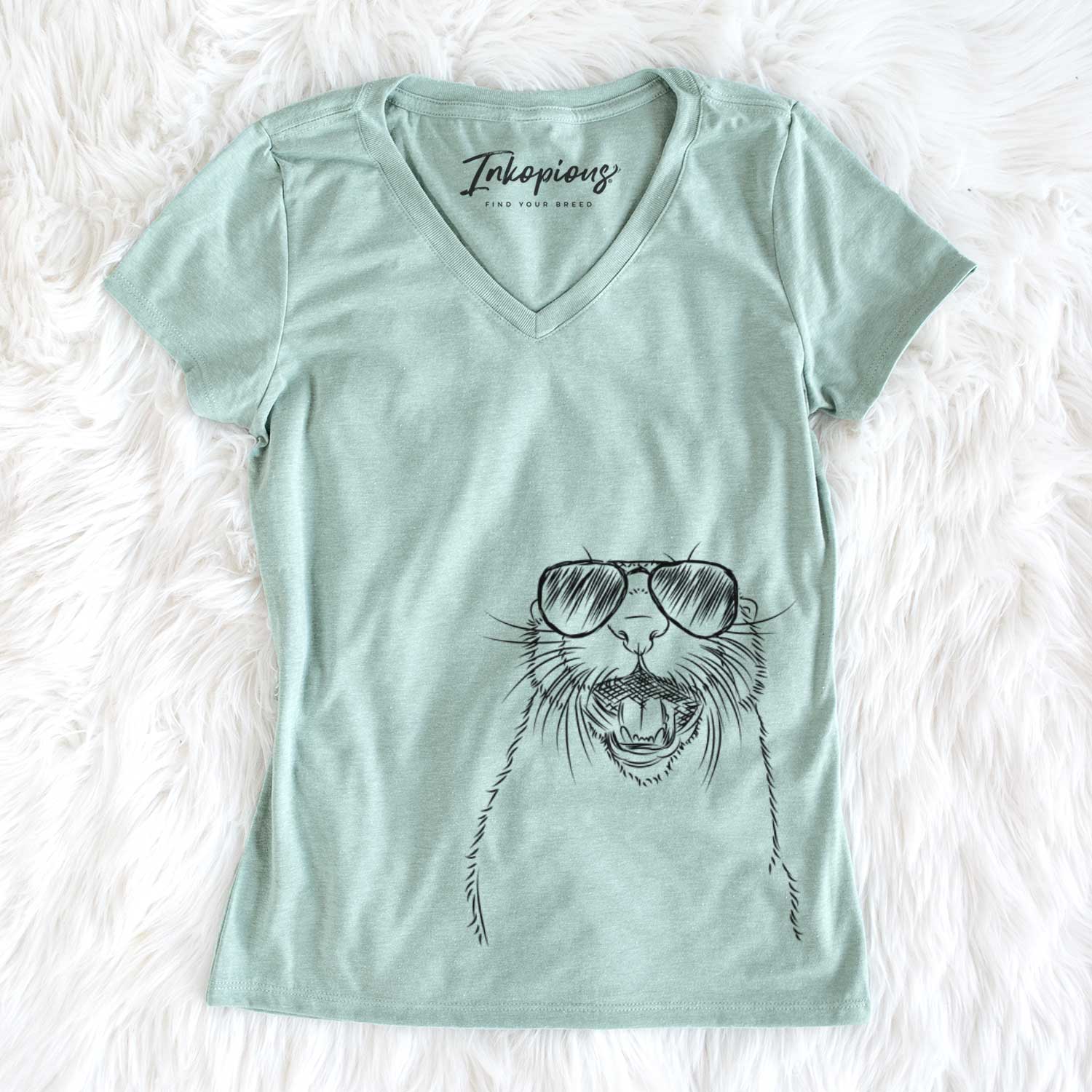 Jasper the River Otter - Women's V-neck Shirt