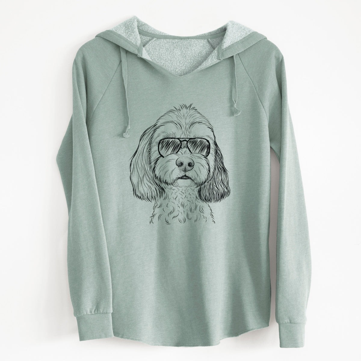 Aviator Jasper Diggins the Cavapoo - Cali Wave Hooded Sweatshirt