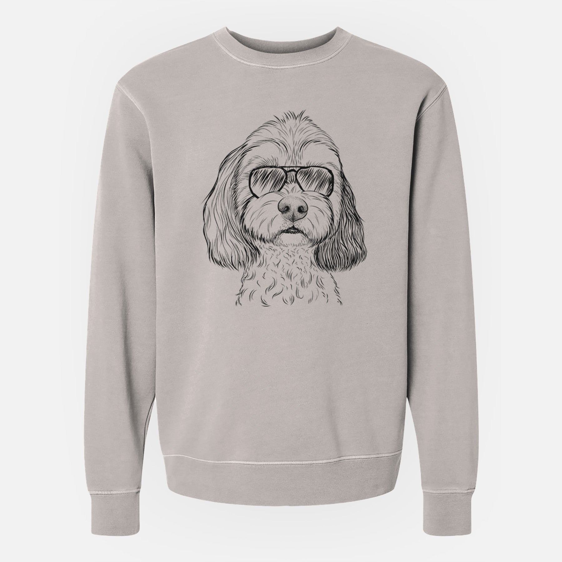 Aviator Jasper Diggins the Cavapoo - Unisex Pigment Dyed Crew Sweatshirt