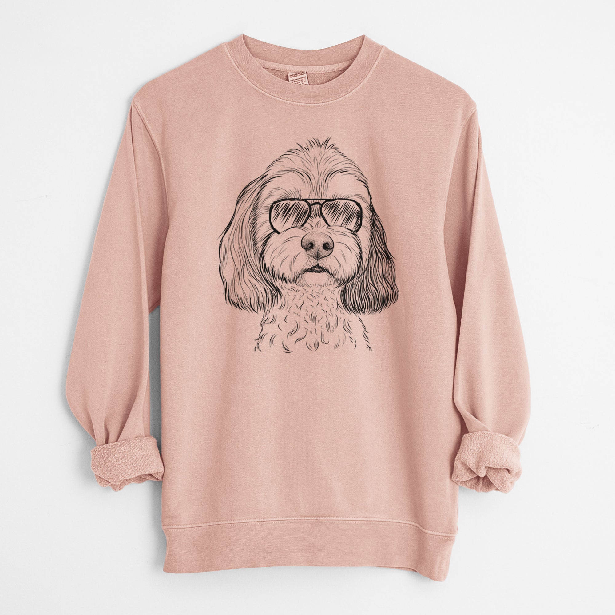 Aviator Jasper Diggins the Cavapoo - Unisex Pigment Dyed Crew Sweatshirt