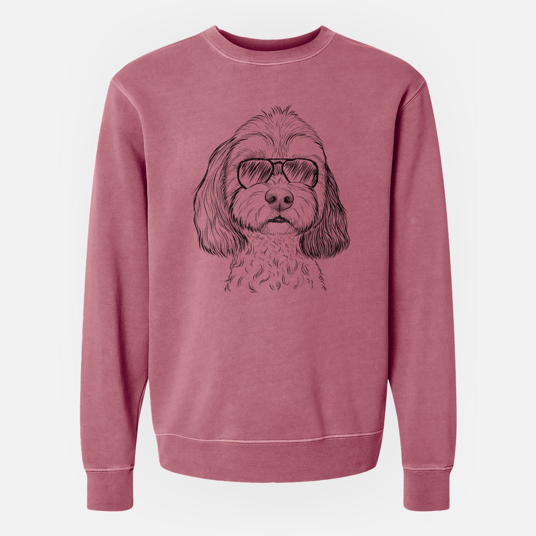 Aviator Jasper Diggins the Cavapoo - Unisex Pigment Dyed Crew Sweatshirt