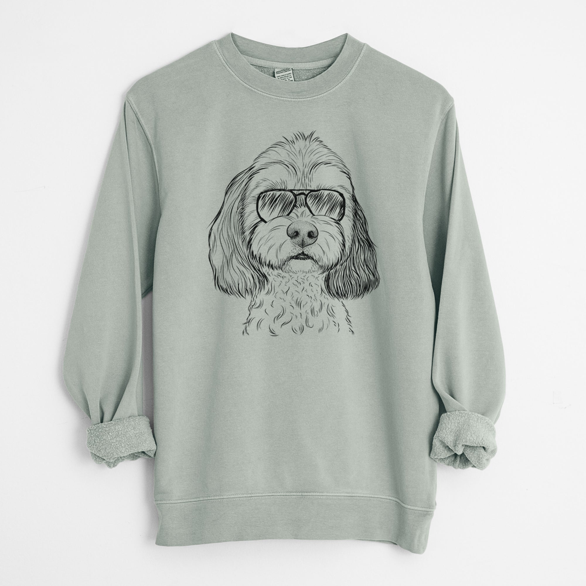Aviator Jasper Diggins the Cavapoo - Unisex Pigment Dyed Crew Sweatshirt