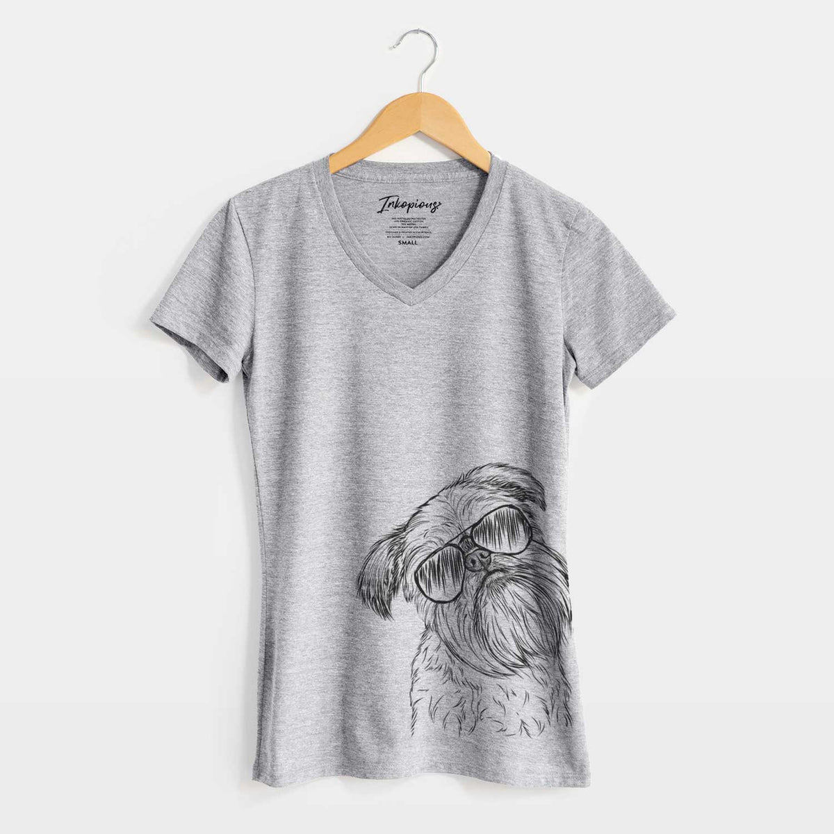 Aviator Jasper Joe the Brussels Griffon - Women&#39;s V-neck Shirt