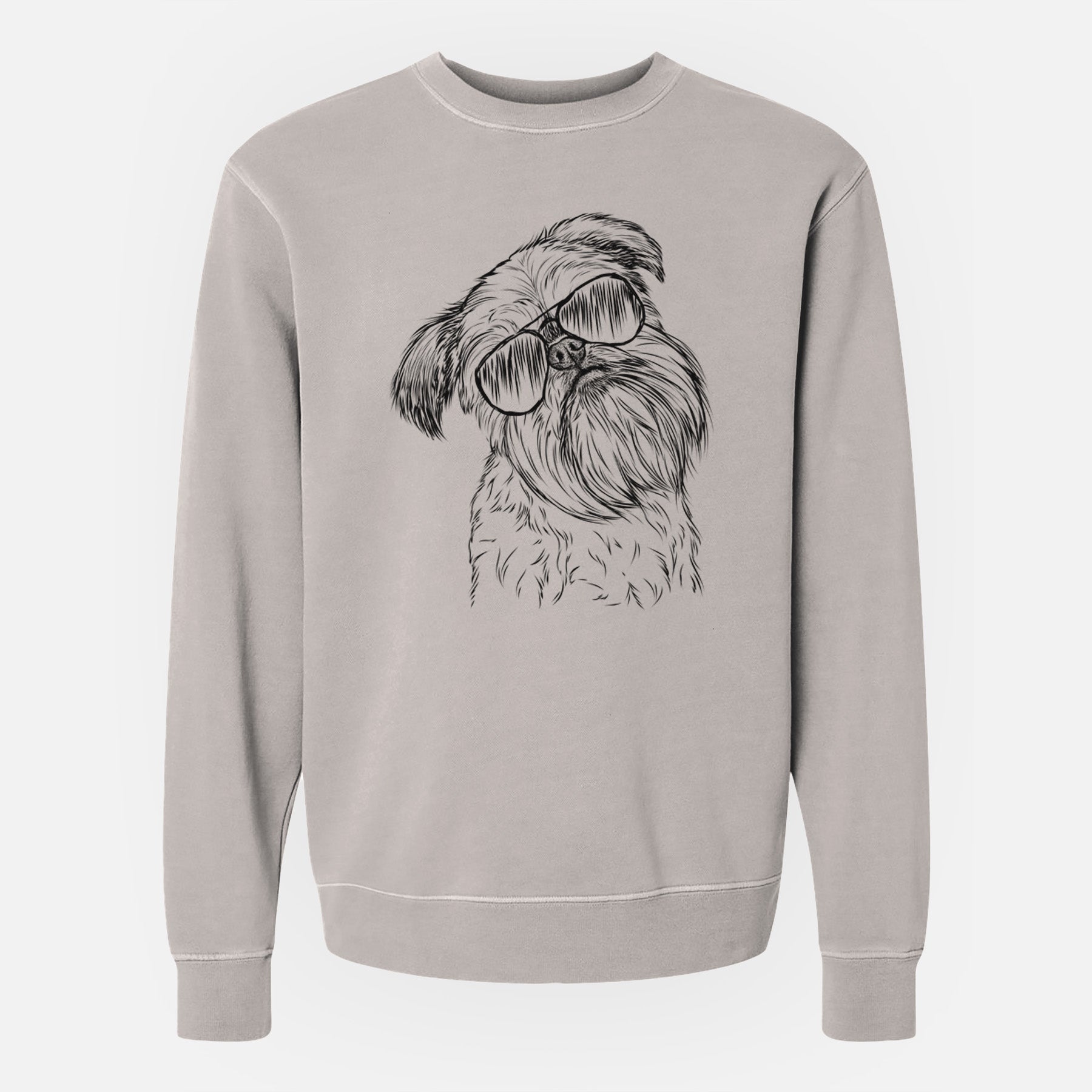 Aviator Jasper Joe the Brussels Griffon - Unisex Pigment Dyed Crew Sweatshirt