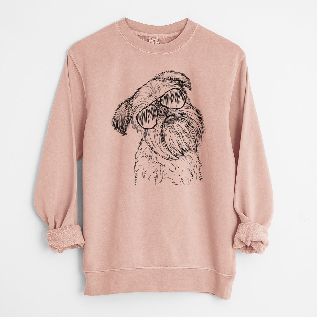 Aviator Jasper Joe the Brussels Griffon - Unisex Pigment Dyed Crew Sweatshirt