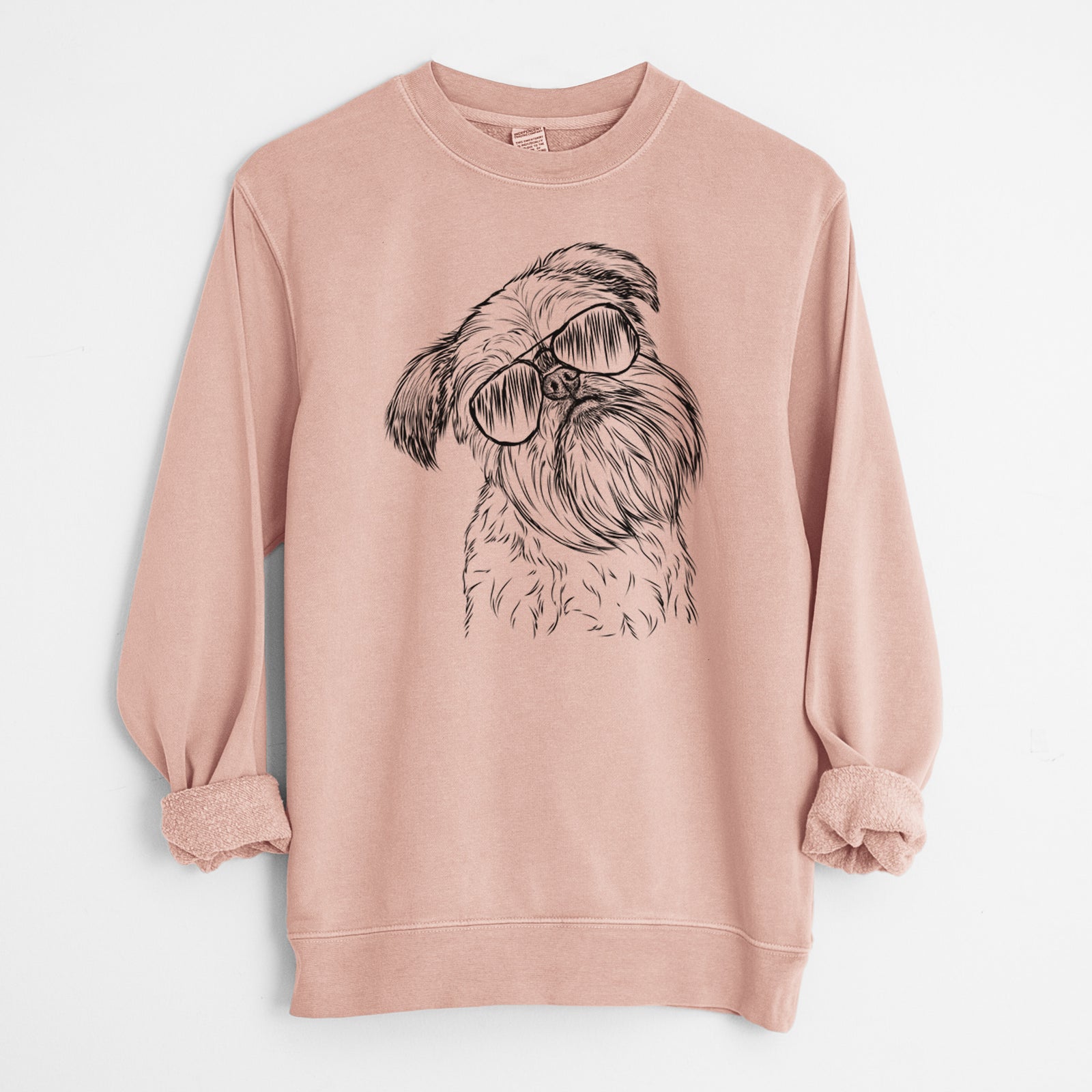 Aviator Jasper Joe the Brussels Griffon - Unisex Pigment Dyed Crew Sweatshirt