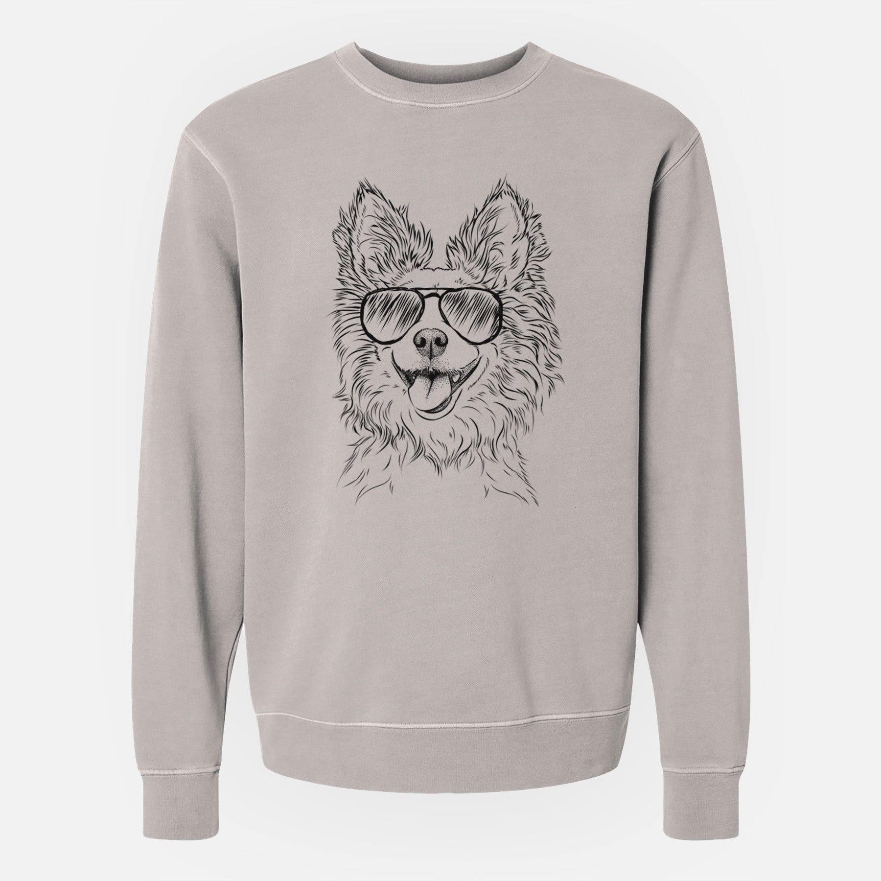 Aviator Jasper the Pomchi - Unisex Pigment Dyed Crew Sweatshirt