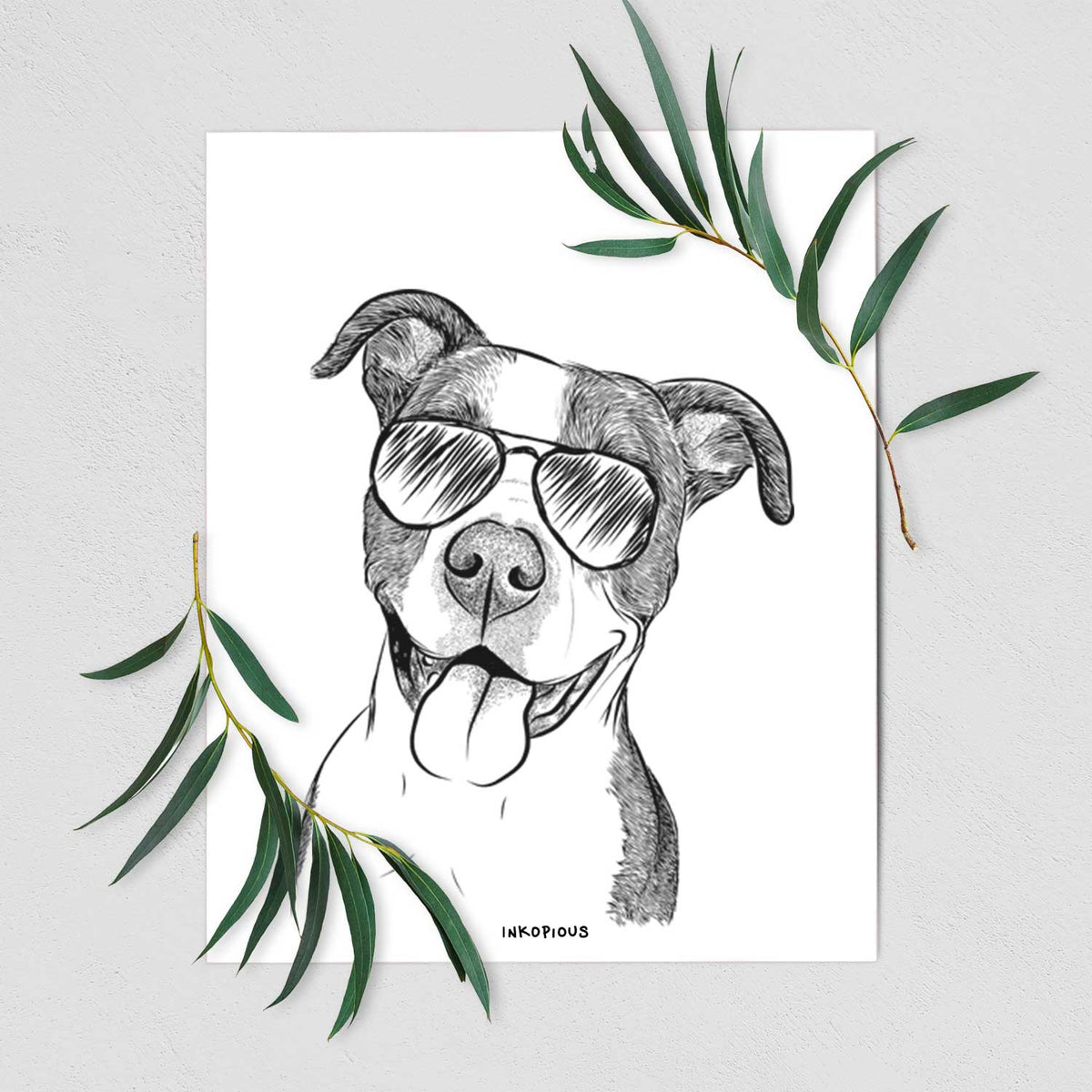 Jax the American Pitbull Terrier Mix Art Print